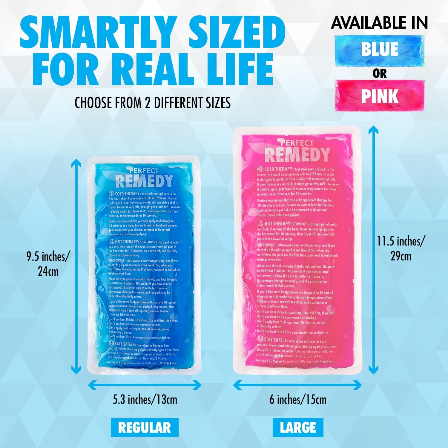 Perfect Remedy 2-Pack Gel Ice Packs for Injuries Reusable, Hot & Cold Pack that’s Durable, Soft & Flexible, Fast Relief & Recovery (Blue, Reg 2PK) - Image 7