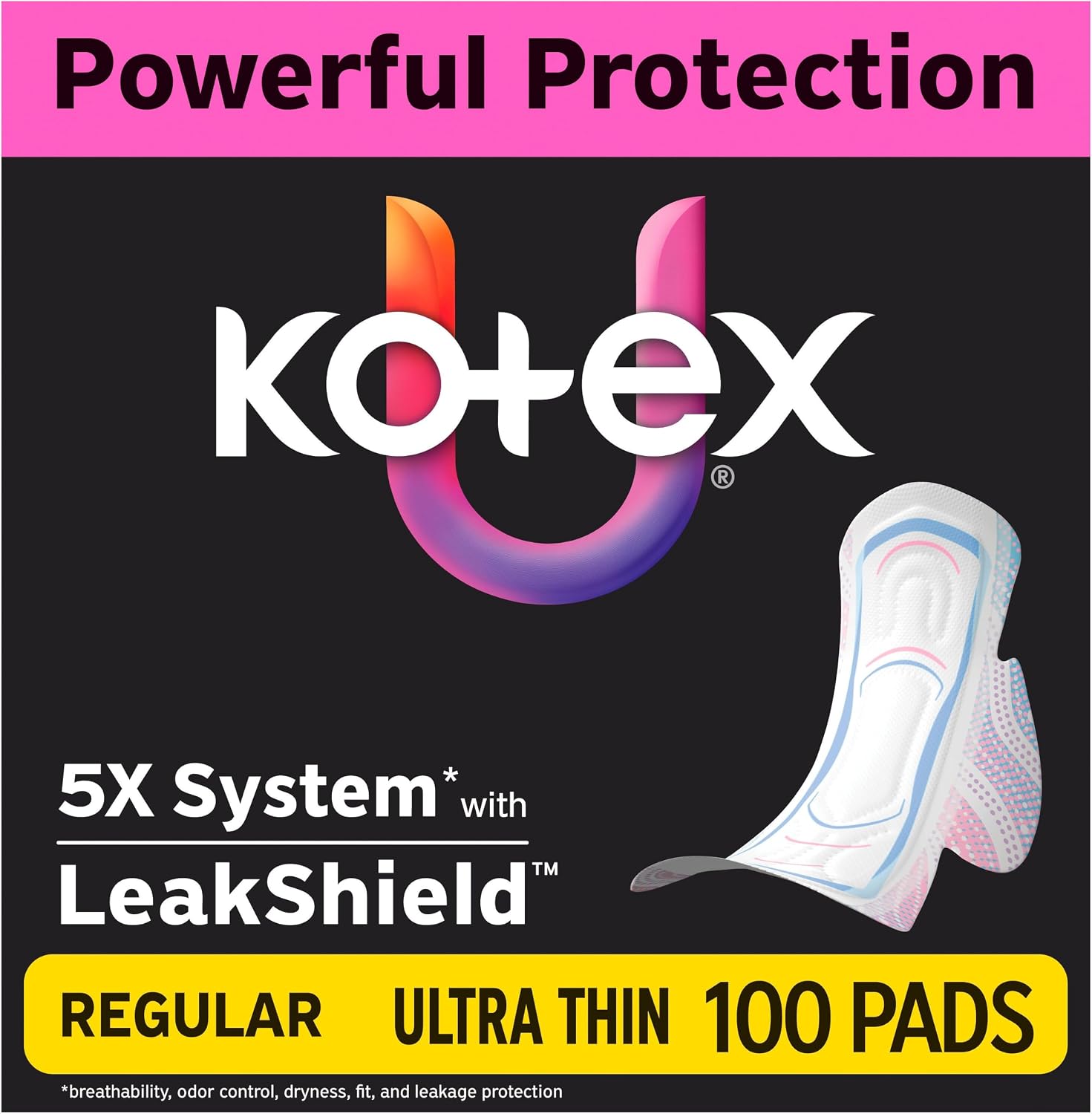 Kotex Ultra Thin Pads, Wings, Regul...