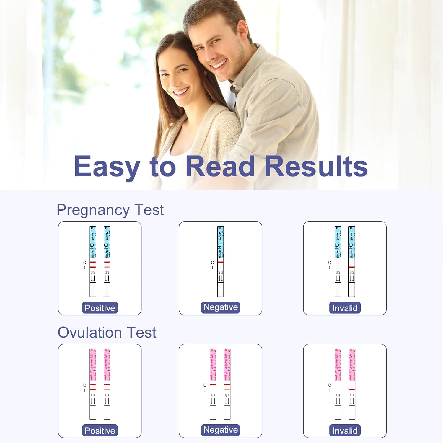 MomMed Ovulation Test Strips, Ovulation and Pregnancy Tests (LH50-HCG20), Includes 50 Ovulation Tests and 20 Pregnancy Tests with 70 Urine Cups, Accurately Track Ovulation and Detect Early Pregnancy - Image 5