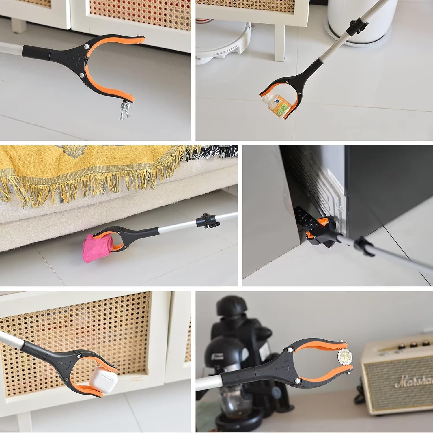 43" Extra Long Grabber Tool, Foldable Grabbers for Elderly Grab It Reaching Tool with Rotating Jaw +Magnets, 4" Wide Claw Opening Reacher Grabber Pickup Tool, Grabber Reacher Tool Heavy Duty - Image 6