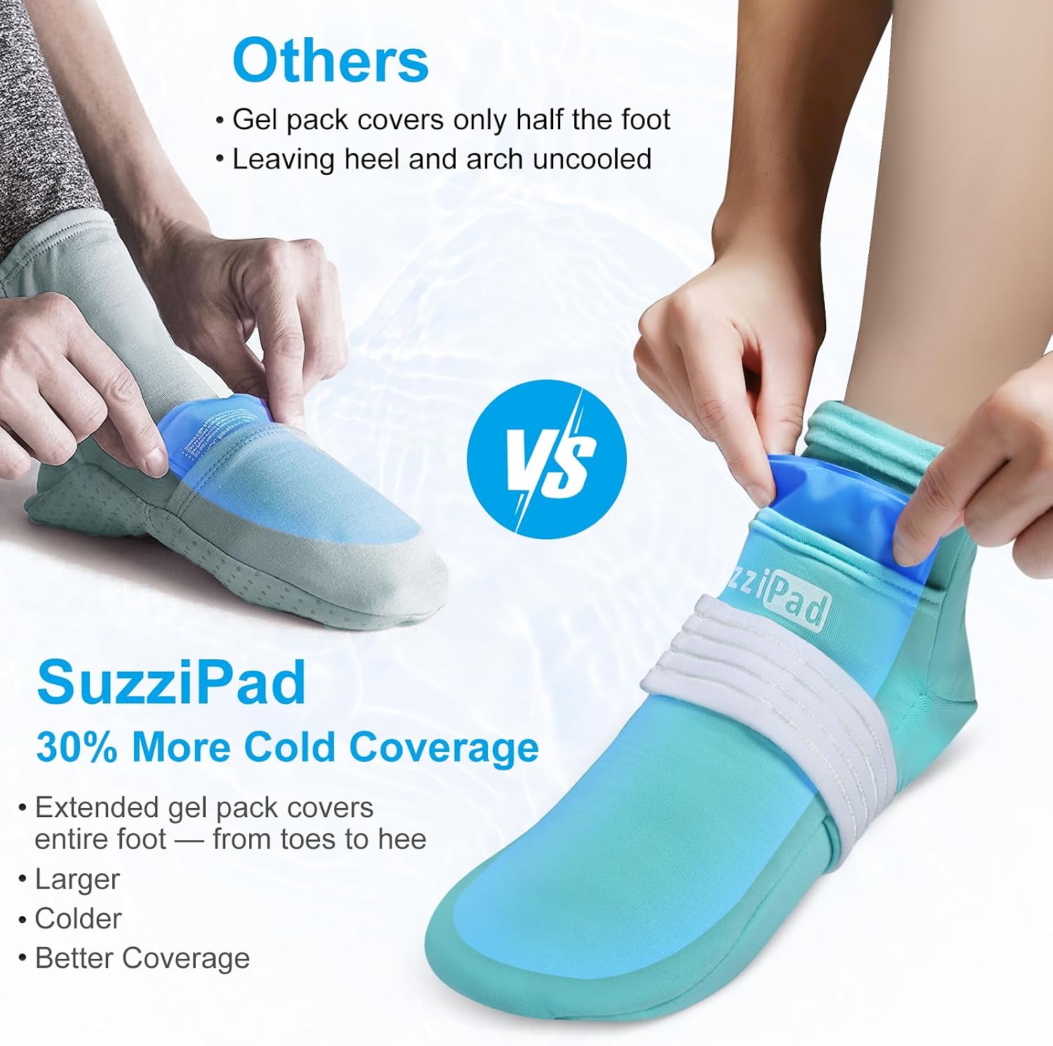 SuzziPad Cold Socks & Hands Ice Pack for Chemo Must Haves, Blue, L - Image 6