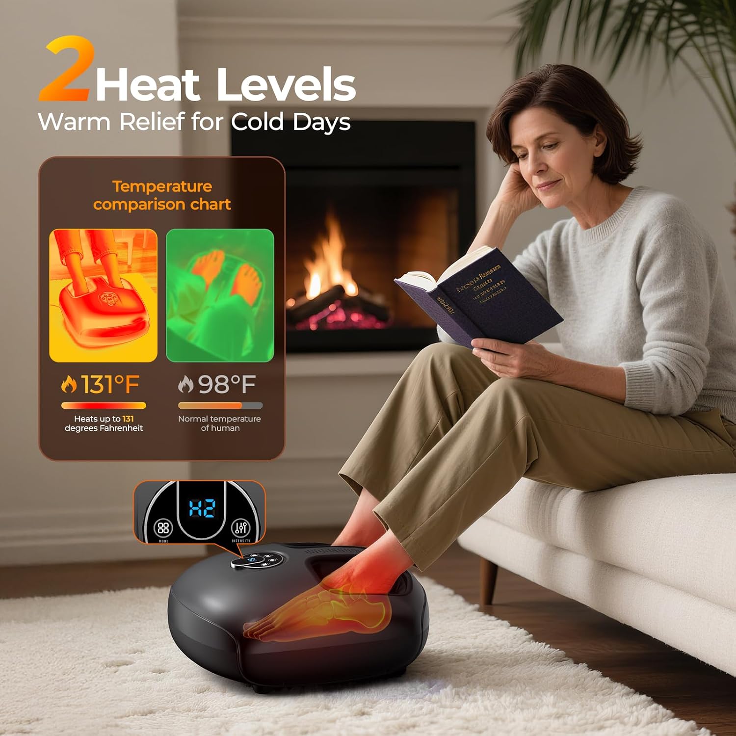 HTM Shiatsu Foot Massager with Heat for Neuropathy & Plantar Fasciitis 2026 - Image 3