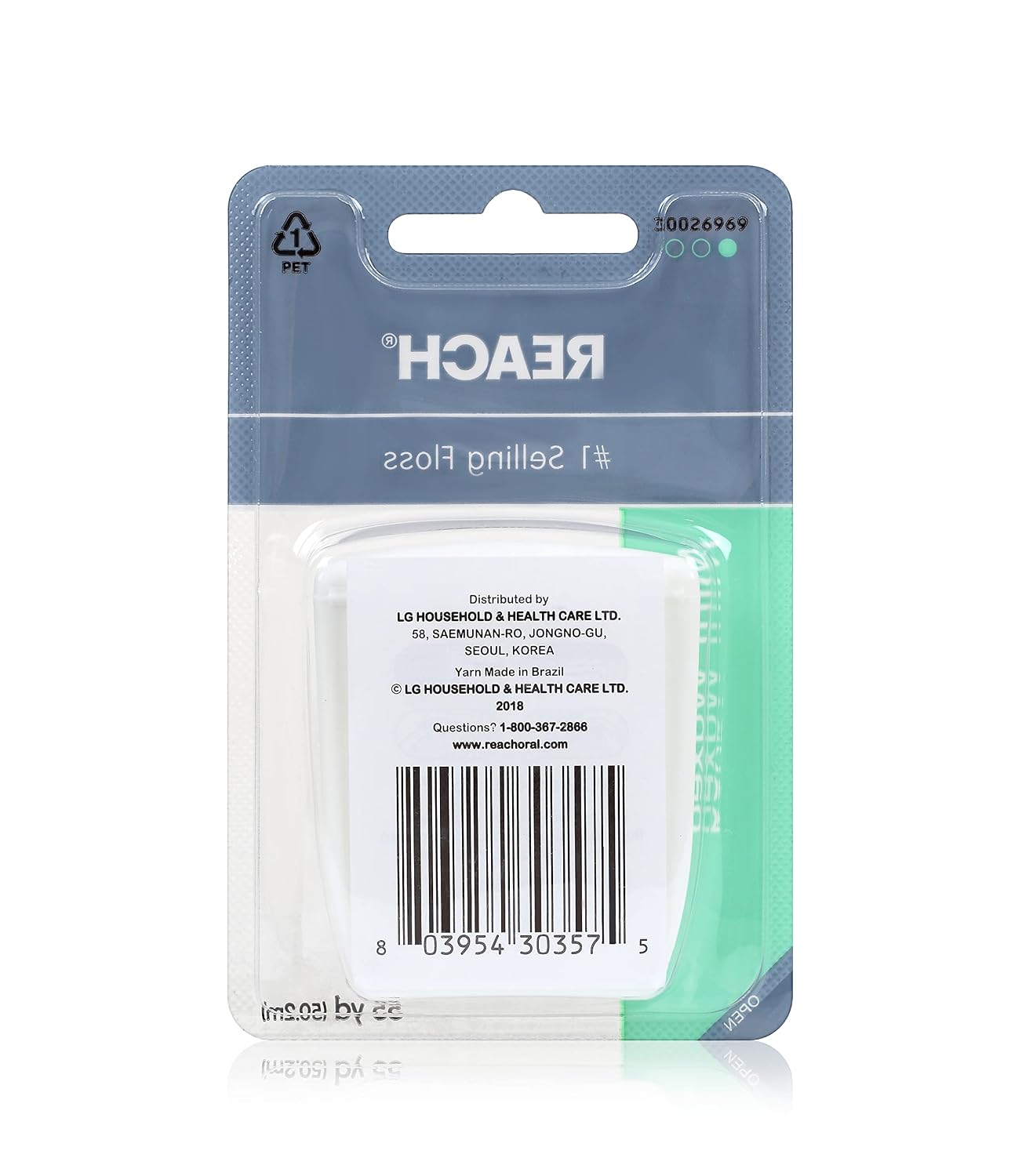 Reach, Waxed Dental Floss, Mint, Plaque Remover for Teeth, Shred Resistant, Floss Slides Smoothly, Easy to Use, Waxed, Deep Cleaning Teeth, Oral Care, Pfas Free, for Adults and Kids, 55 yd, 1 Count - Image 5