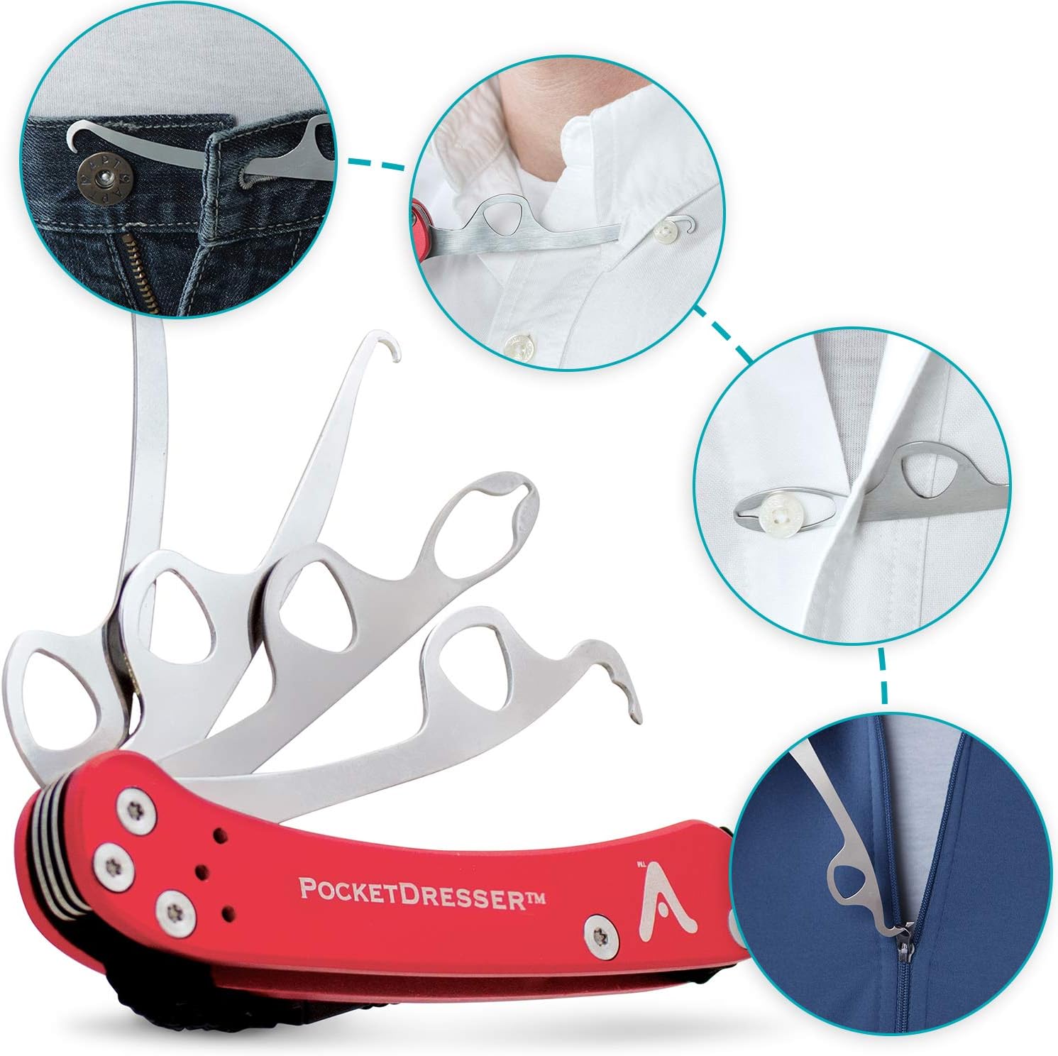 Vivi Zipper Pull and Button Hook Pocket Dresser and Dressing Aid for Assistance with Button Hooks, Zipper Pulls and Shoelaces - Image 9