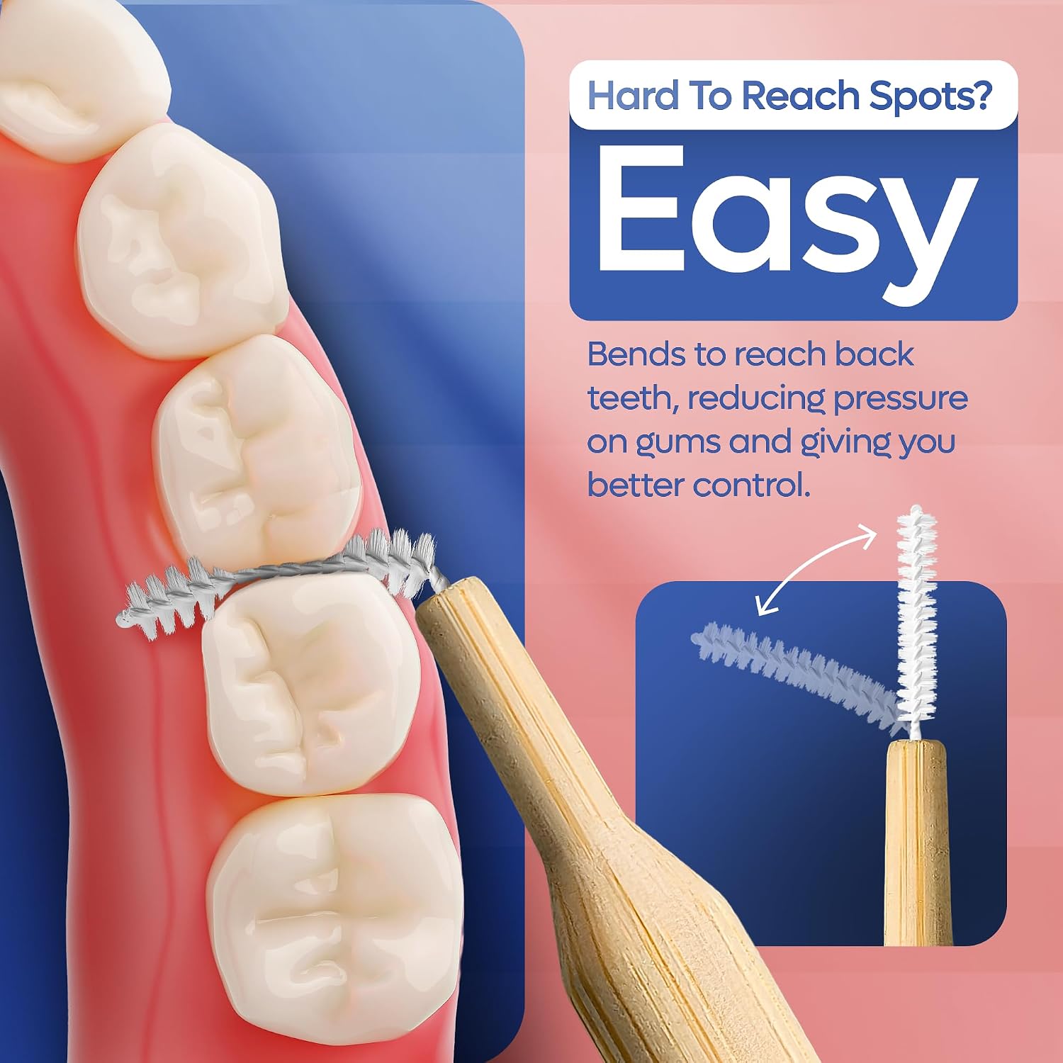 SmartLifeco Bamboo Interdental Brushes (10 Count) - Eco-Friendly Reusable Dental Picks, Flexible Soft Bristles, Superior Gum & Teeth Cleaning, Toothpicks for Braces, PikStik - Tight Gaps - Image 6