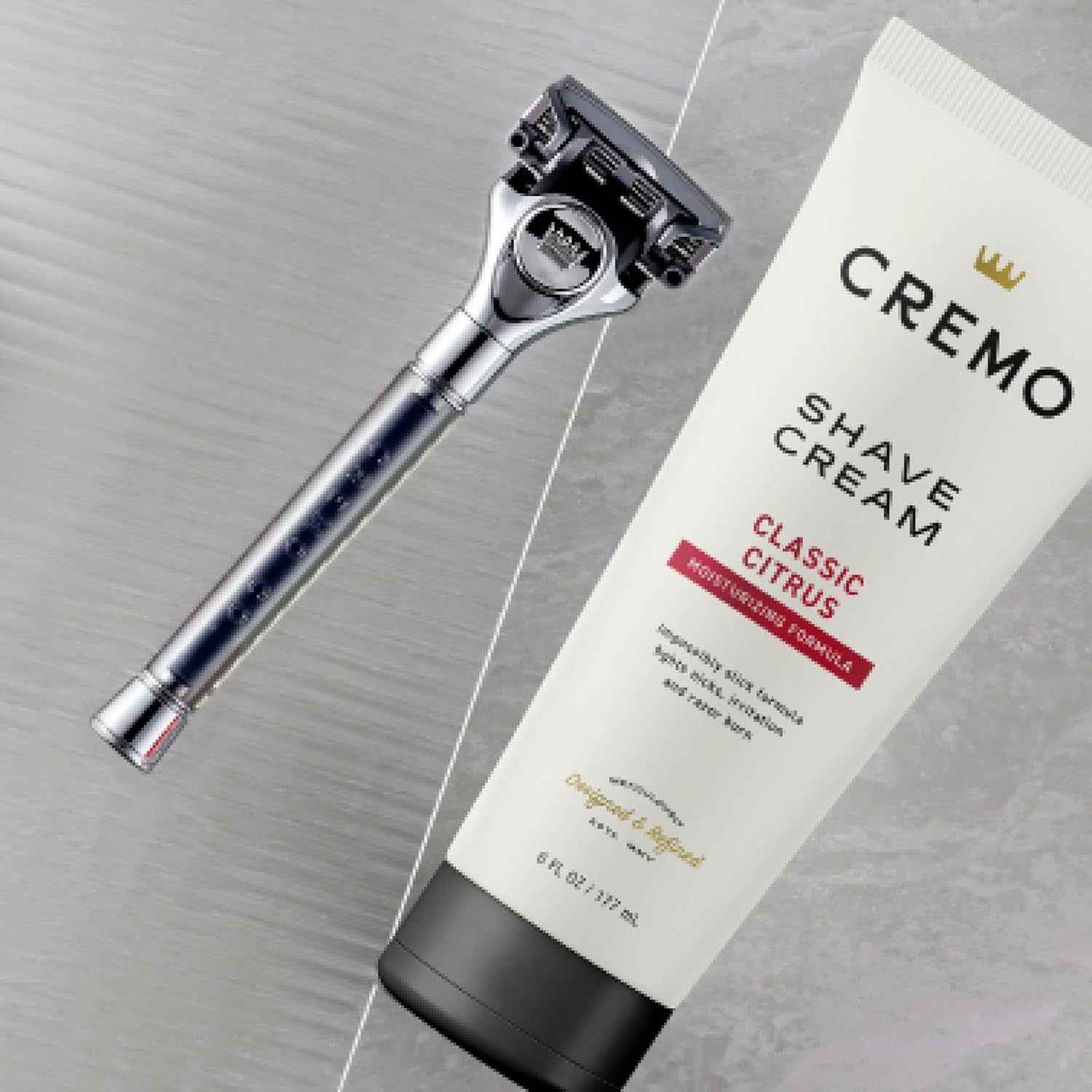 Cremo Shave Gift Set for Men - 1 Handle, 4 Razor Refills & Shaving Cream - Image 5