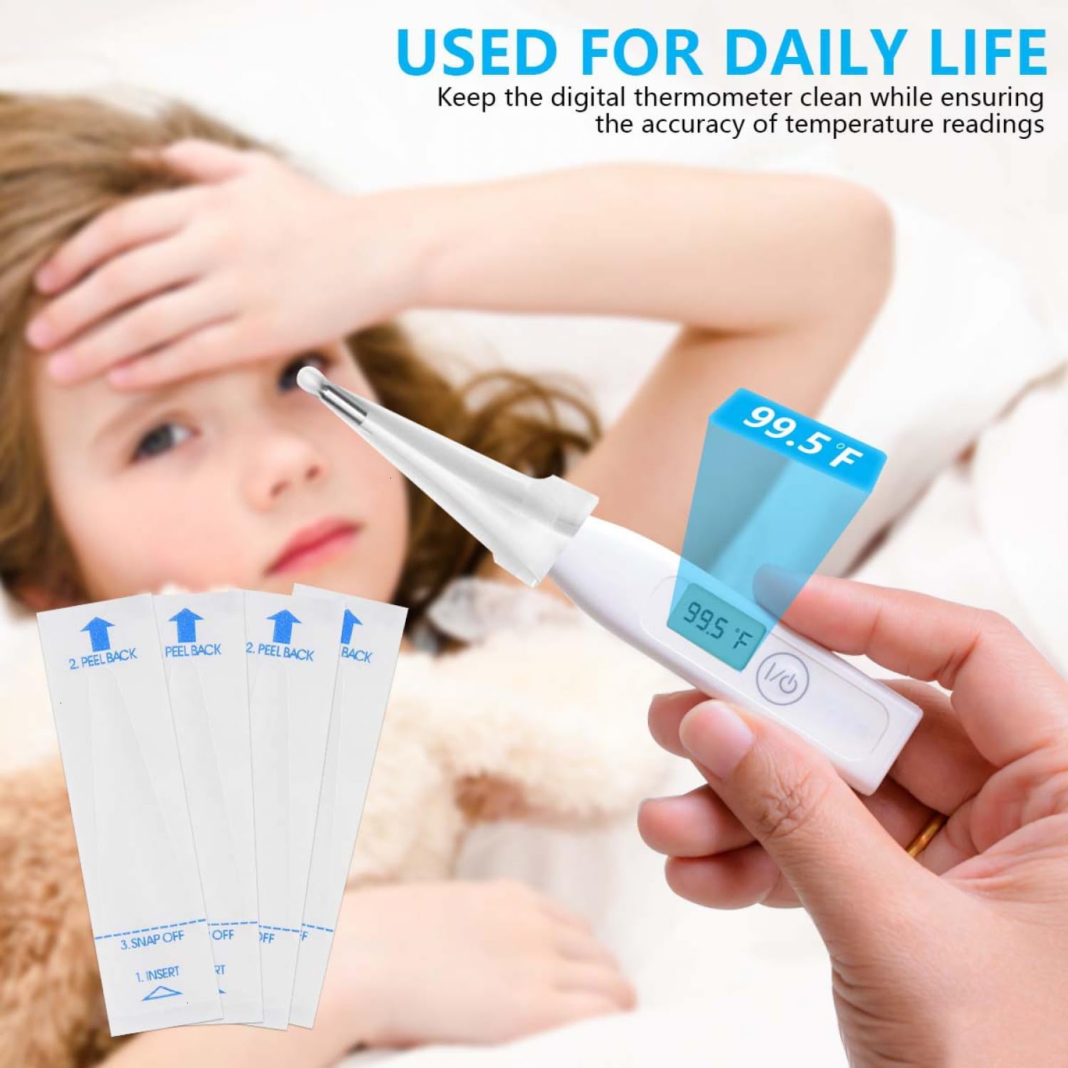 SenseYo 200 Pcs Disposable Digital Thermometer Probe Covers Sleeve Clear Temperature Sheath Sleeves Cover for Oral, Armpit, Rectal Thermometer - Image 7