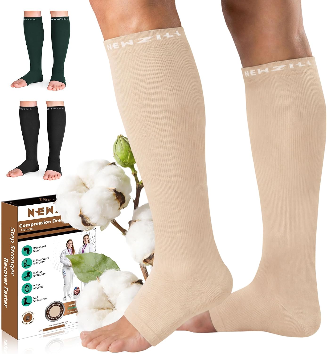 NEWZILL Open Toe Compression Socks ...