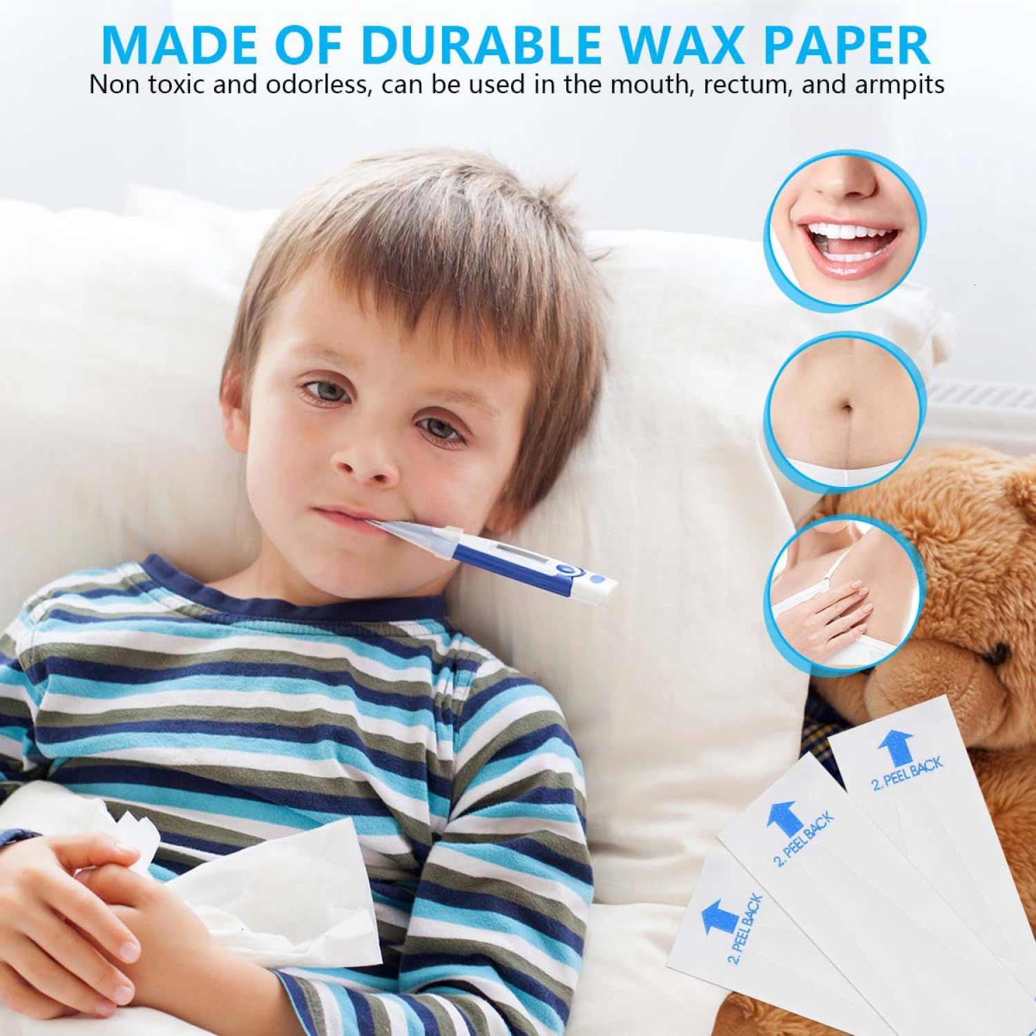 SenseYo 200 Pcs Disposable Digital Thermometer Probe Covers Sleeve Clear Temperature Sheath Sleeves Cover for Oral, Armpit, Rectal Thermometer - Image 4