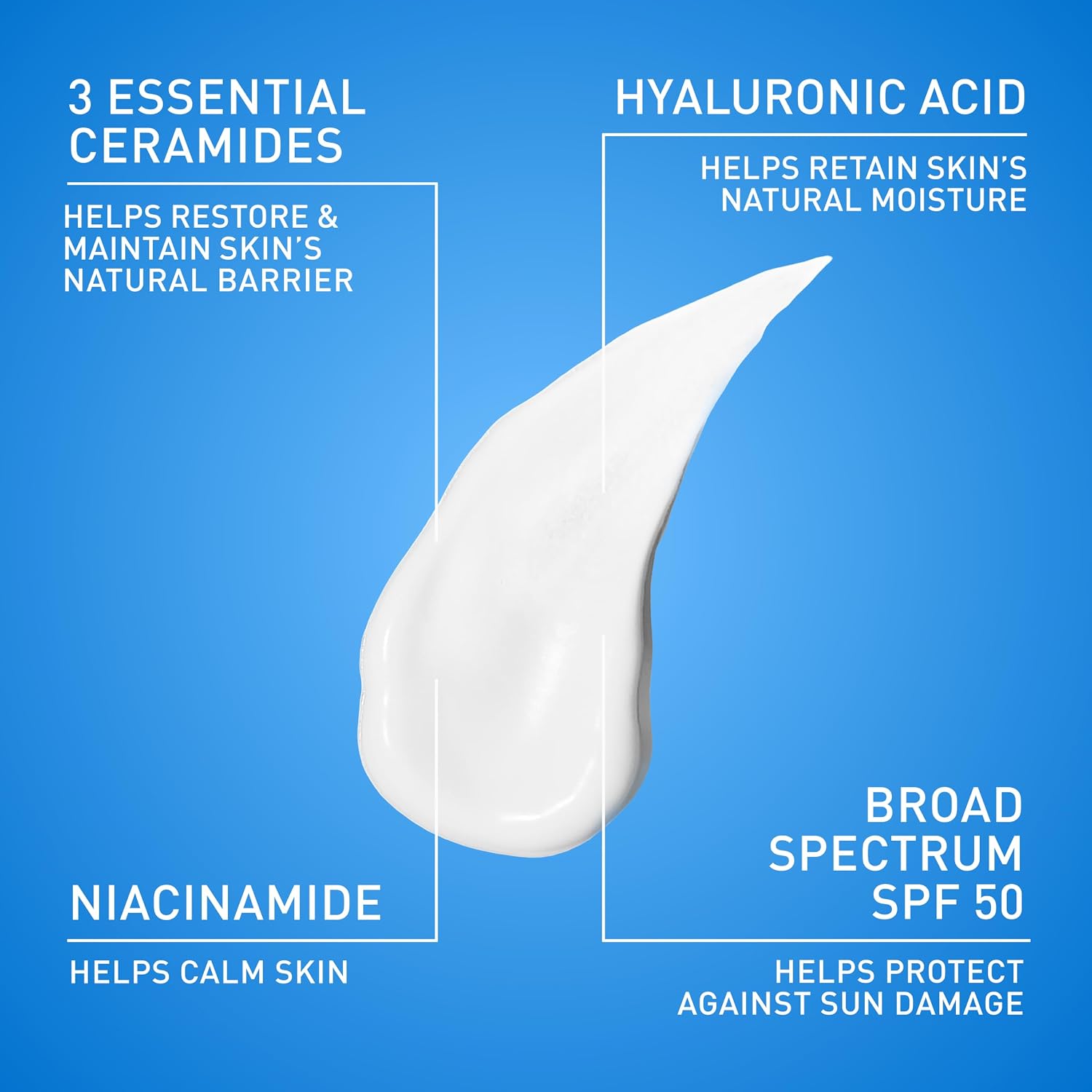 CeraVe AM Daily Facial Moisturizer with SPF 50, Face Sunscreen, 3oz - Image 4