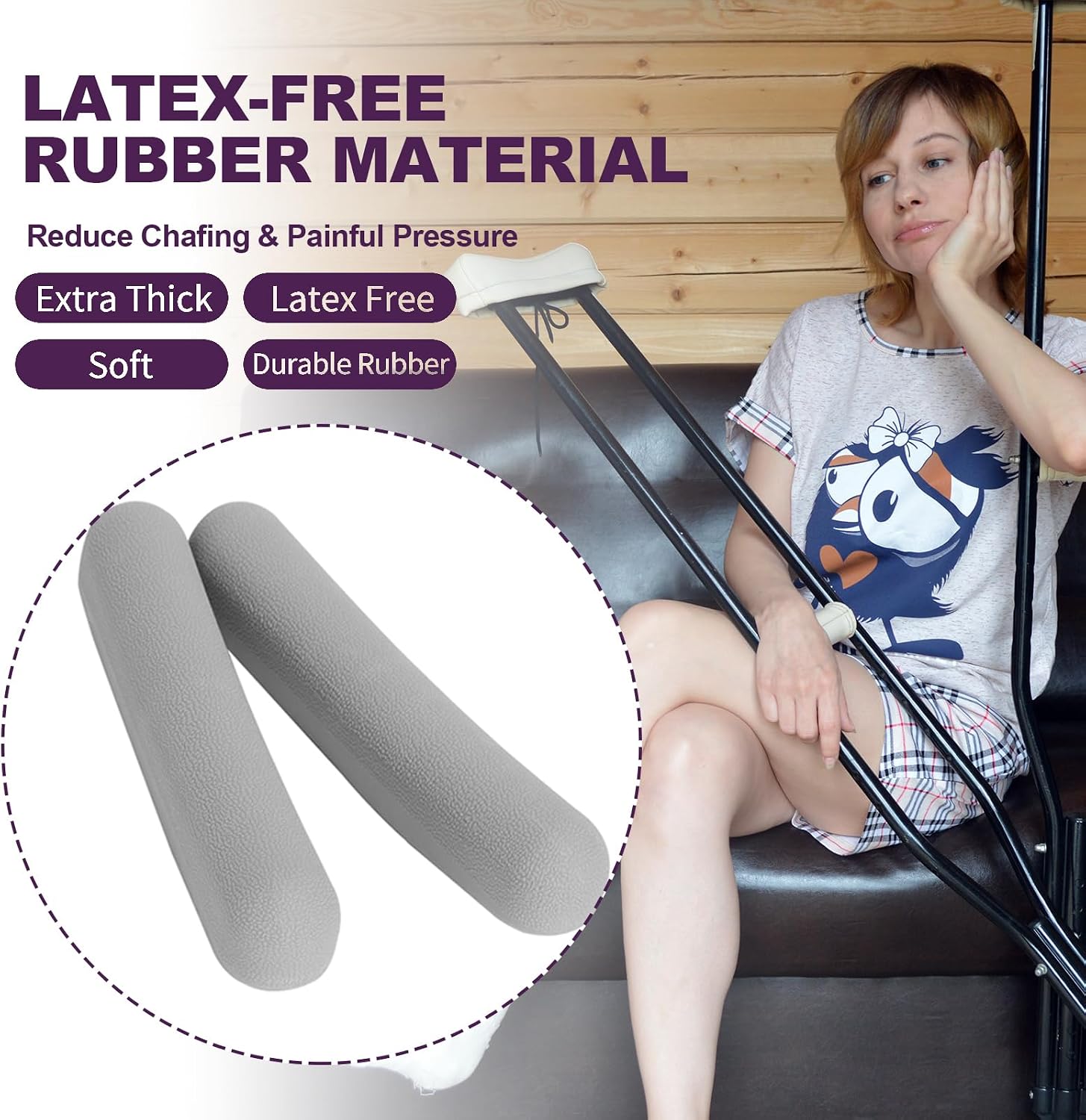 Replacement Crutch Pads, 2 Pack Crutch Padding, Underarm Crutch Pads, Replacment Cushion Tops Axillary Support Double Crutches Accessories - Image 4