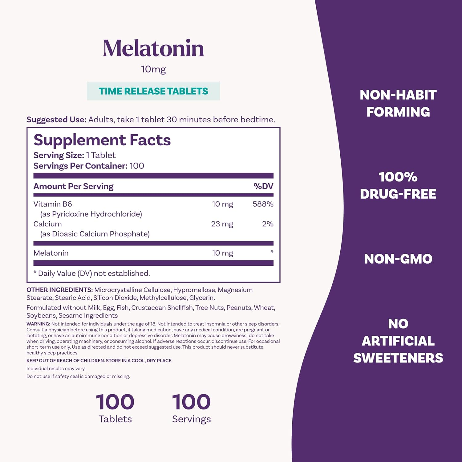 Natrol Melatonin 10 mg Time Release, Nighttime Sleep Aid, 100 Tablets - Image 5