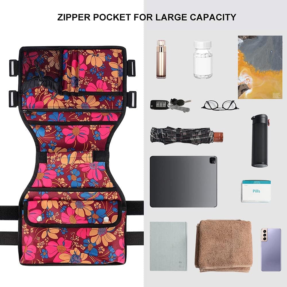 supregear Side Walker Bag, Walker Accessories Bag w/Cup Holder, Folding Walker Basket Waterproof Walker Organizer Caddy Pouch for Most Walker with Side Bar for Seniors, Elderly, Double Sided - Image 3
