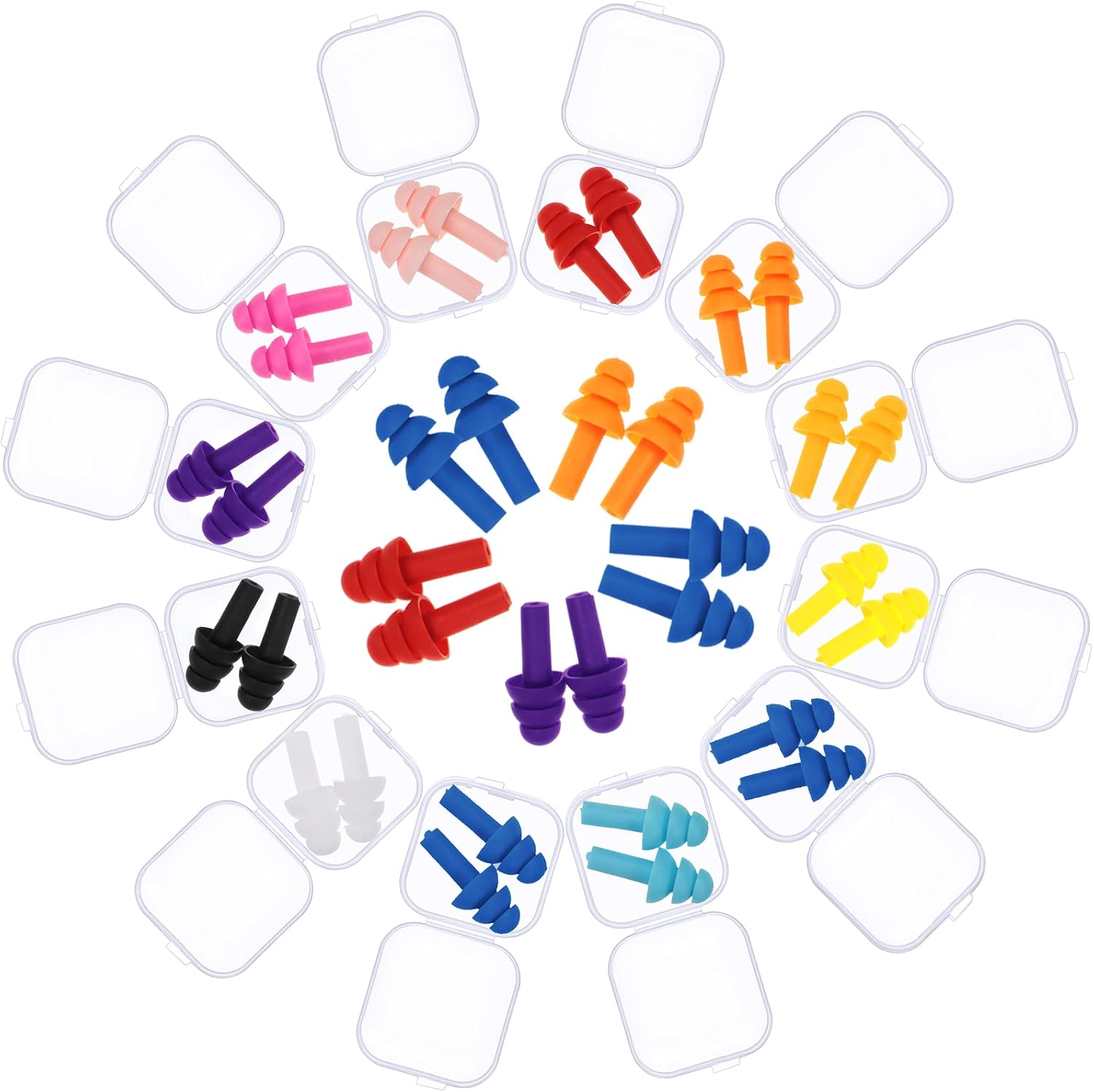 BBTO 24 Pairs Ear Plugs Silicone Wa...