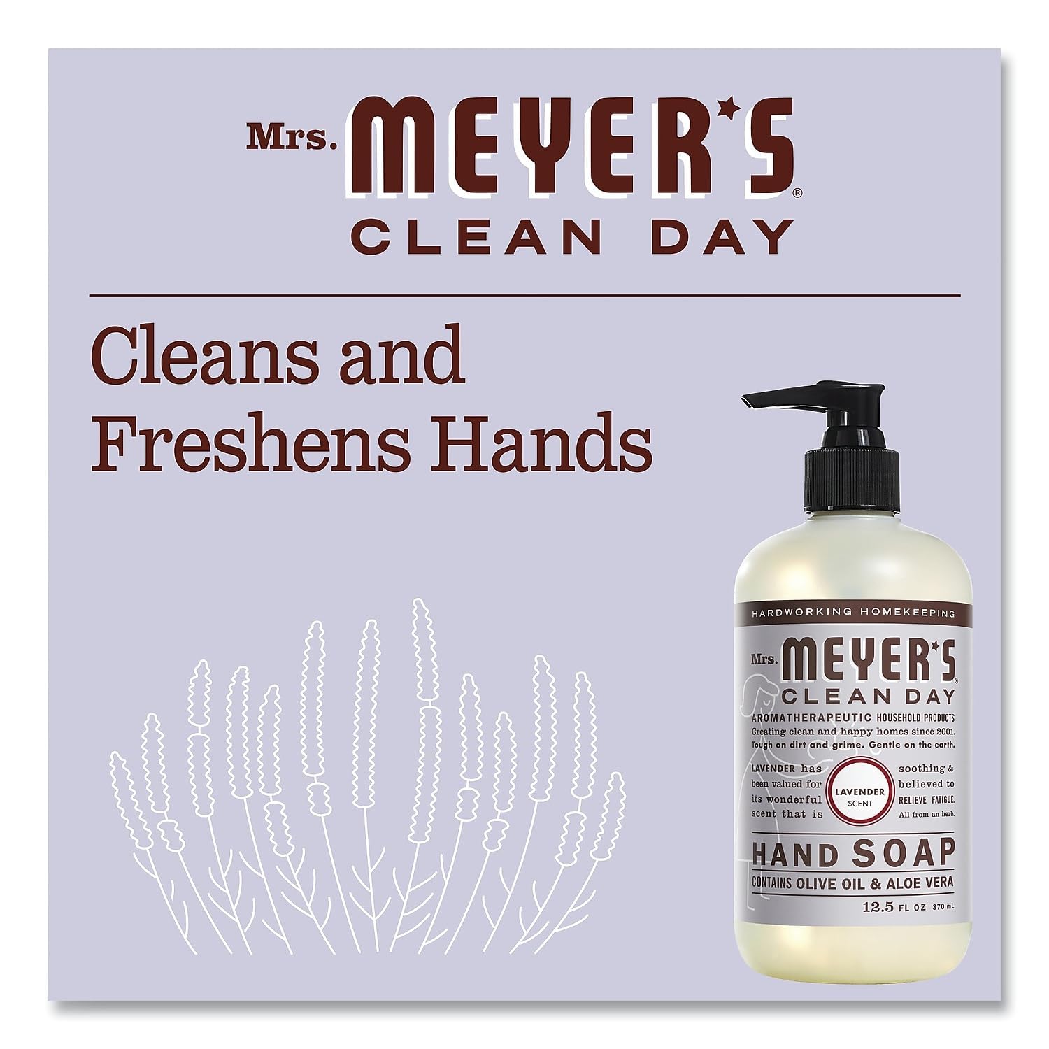MRS. MEYER'S CLEAN DAY Liquid Hand Soap, Lavender, 12.5 fl oz, 6 Pack - Image 5