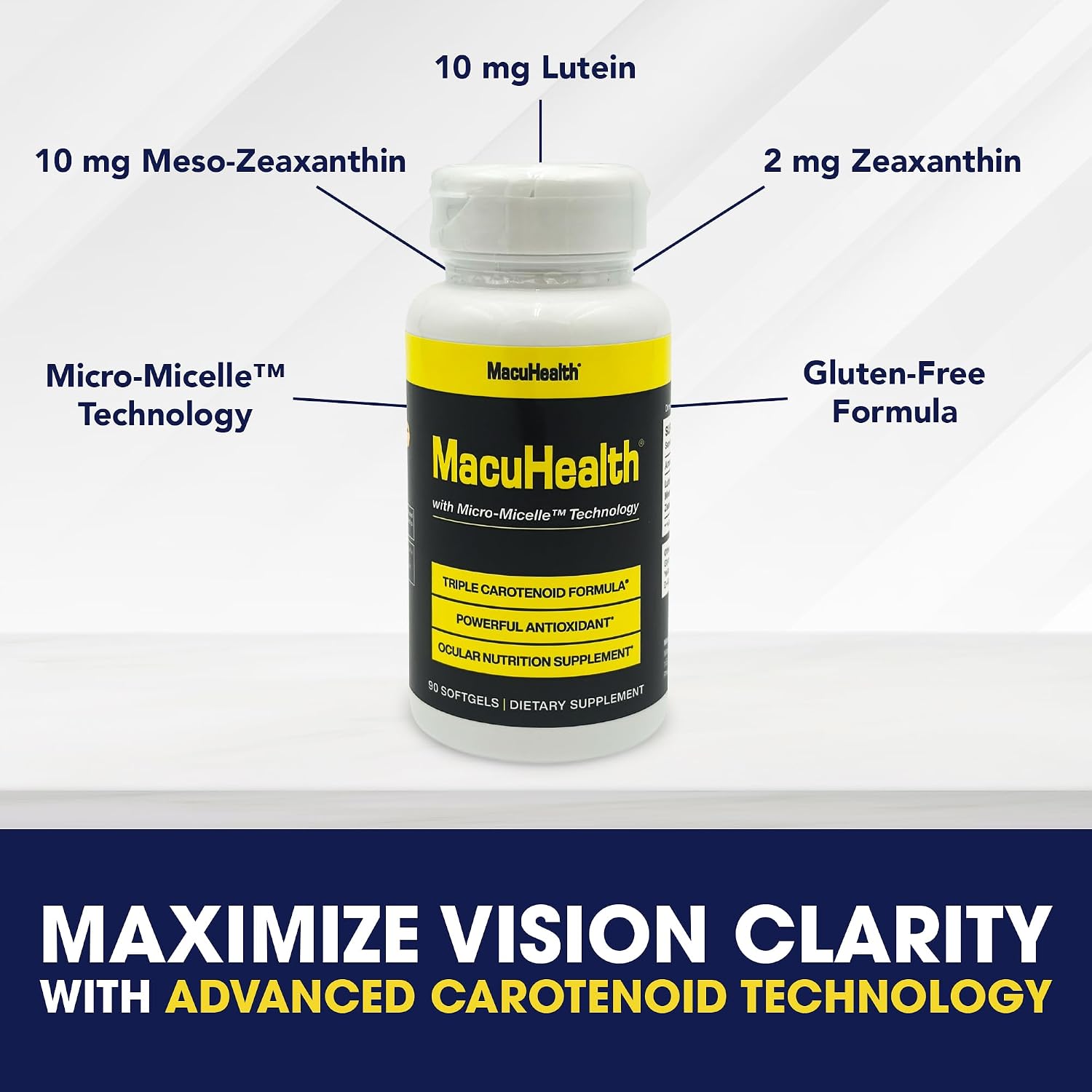 MacuHealth Triple Carotenoid Formula - Eye Vitamins for Adults, 90 Softgels (3-Month Supply) + Omega 3 Fish Oil - 1100mg DHA, 1100mg EPA, Triglyceride Formula, 120 Softgels for Overall Wellness - Image 4