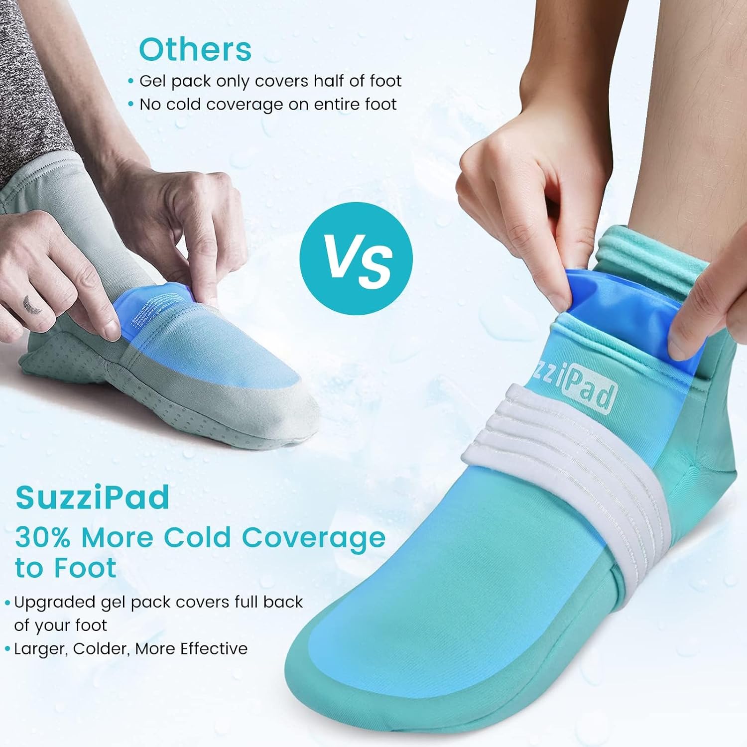 SuzziPad Cold Socks & Hands Ice Pack for Chemo Must Haves, Blue, XL - Image 4