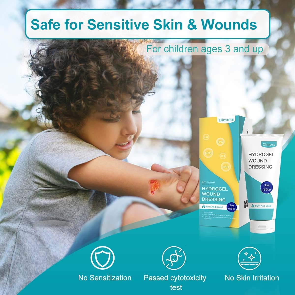Dimora 2 Packs 6oz Hydrogel First Aid Ointment, Burn Injury Soothing Gel, Skin Repair Cream for Emergency Burn, Postoperative Incisions, Bruises, Debridement Wound Care - Image 2