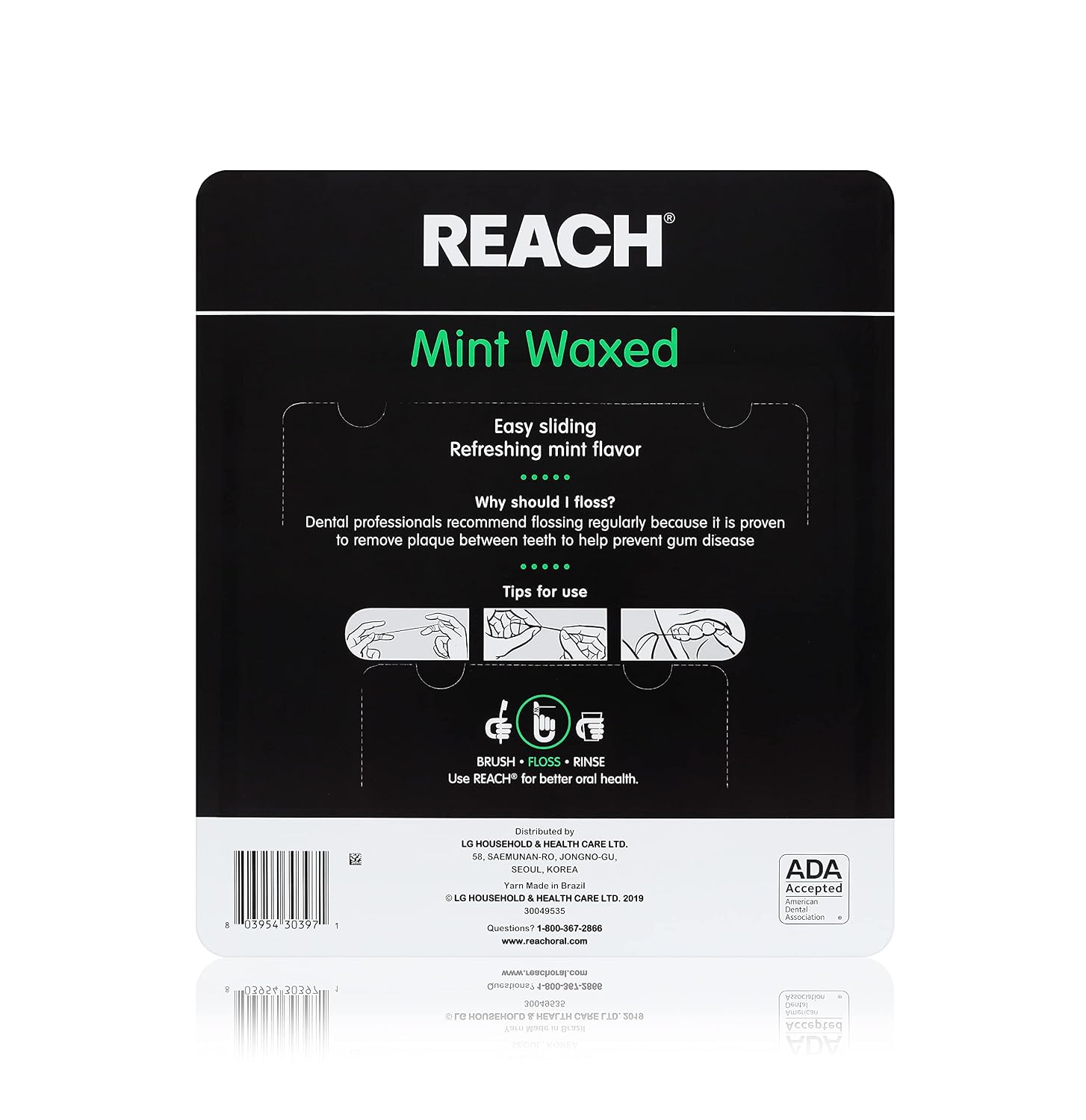 Reach, Waxed Dental Floss, Mint, Plaque Remover for Teeth, Shred Resistant, Floss Slides Smoothly, Easy to Use, Waxed, Deep Cleaning Teeth, Oral Care, Pfas Free, for Adults and Kids, 55 yd, 1 Count - Image 4