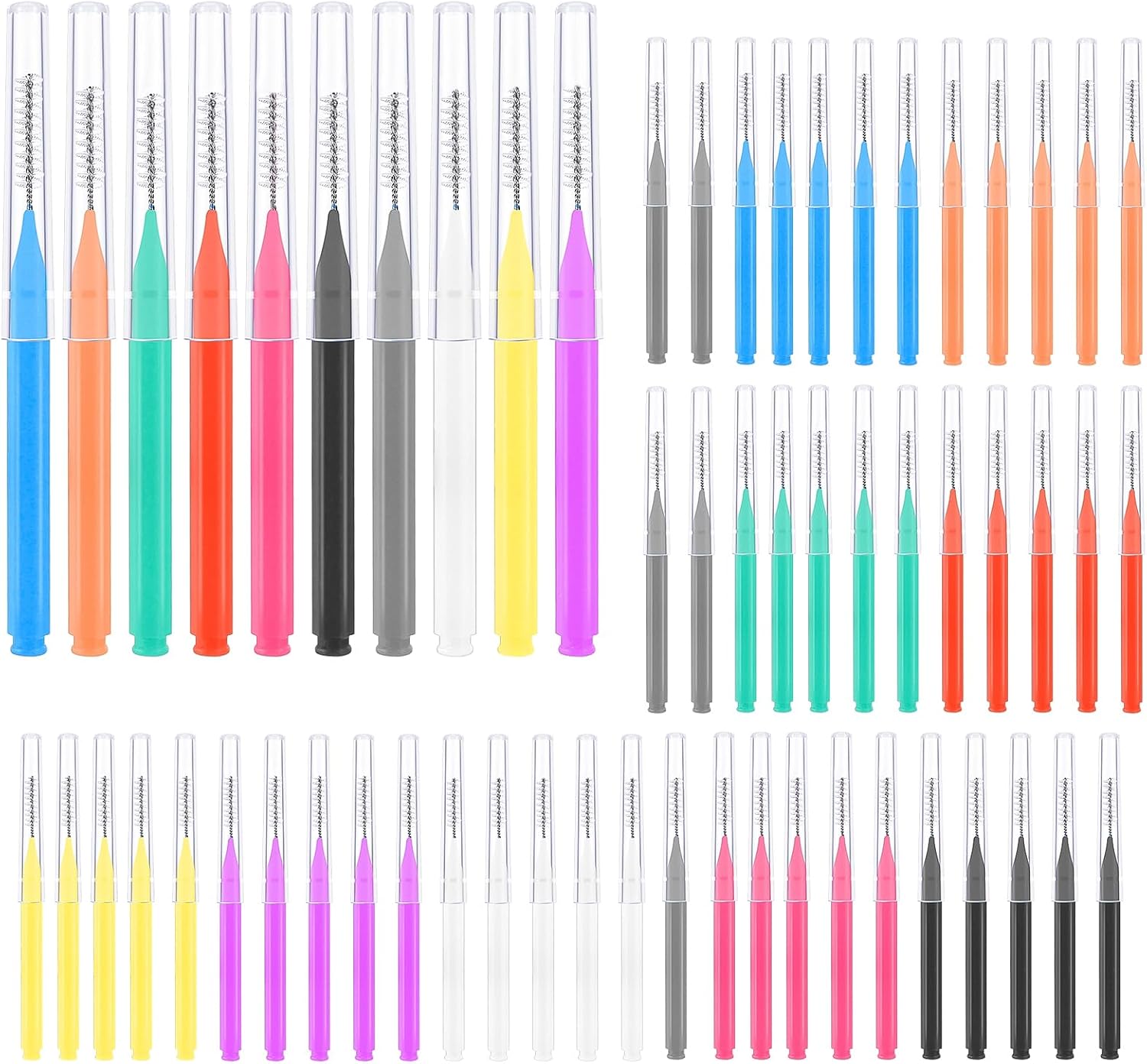100 Pcs Interdental Brushes, 6 Size...