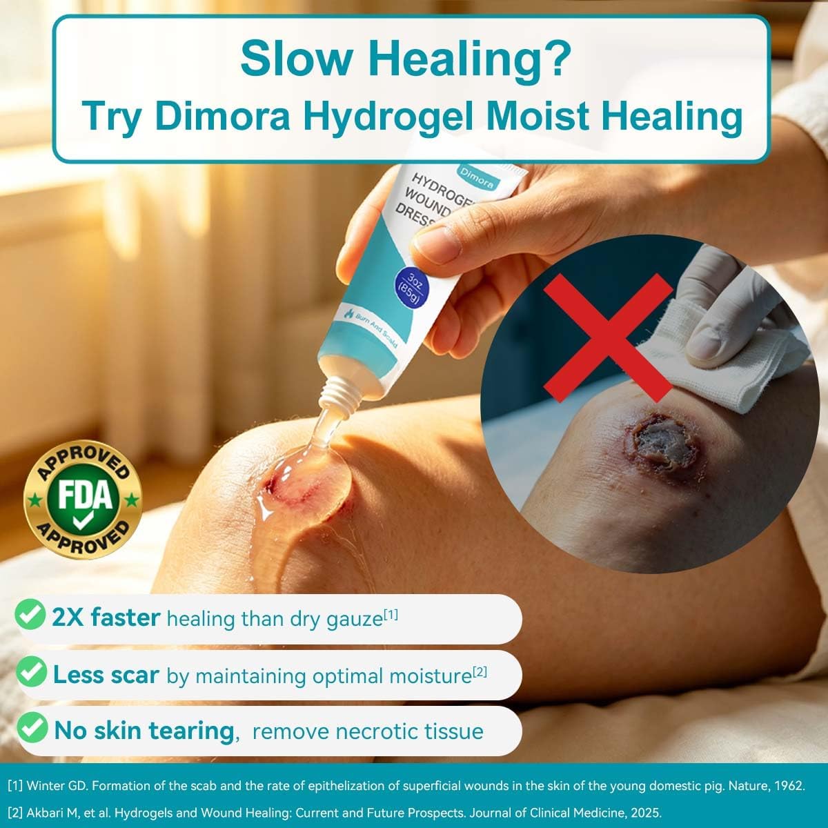 Dimora 2 Packs 6oz Hydrogel First Aid Ointment, Burn Injury Soothing Gel, Skin Repair Cream for Emergency Burn, Postoperative Incisions, Bruises, Debridement Wound Care - Image 3