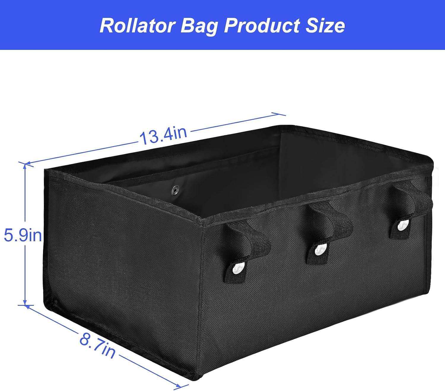Under Seat Rollator Bag, Walker Bags for Rolling Walker with 4 Inner Pockets, Rollator Walker Basket Accessories for Seniors, Storage Ipad, Books, and Essentials - Image 4