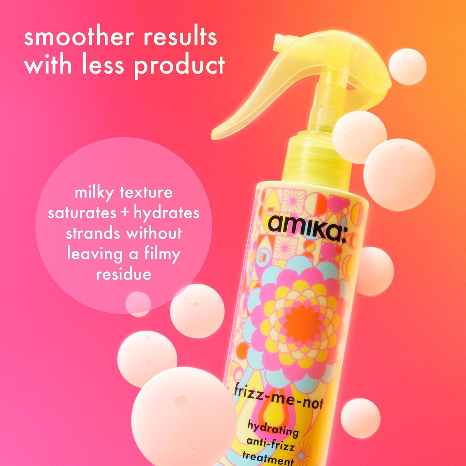 amika frizz-me-not hydrating anti-frizz treatment, 60ml | lightweight hydrating spray for medium to thick coarse hair types 2a-4c, humidity + heat protection, smooth frizz for up to 72 hours - Image 7