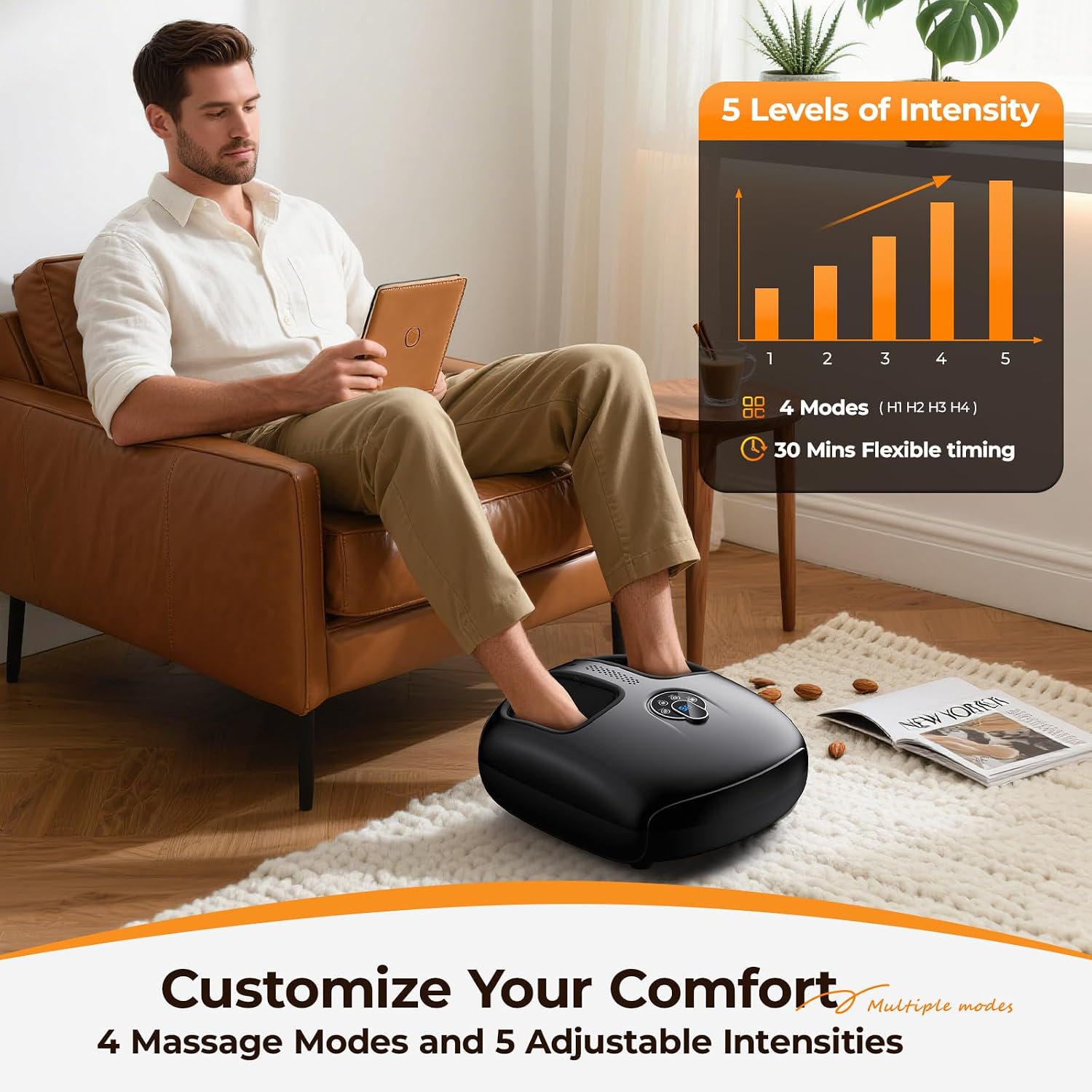 HTM Shiatsu Foot Massager with Heat for Neuropathy & Plantar Fasciitis 2026 - Image 4