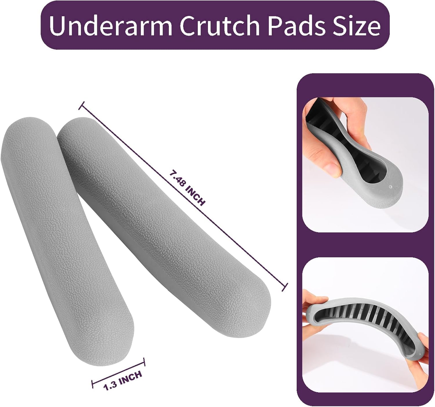 Replacement Crutch Pads, 2 Pack Crutch Padding, Underarm Crutch Pads, Replacment Cushion Tops Axillary Support Double Crutches Accessories - Image 2