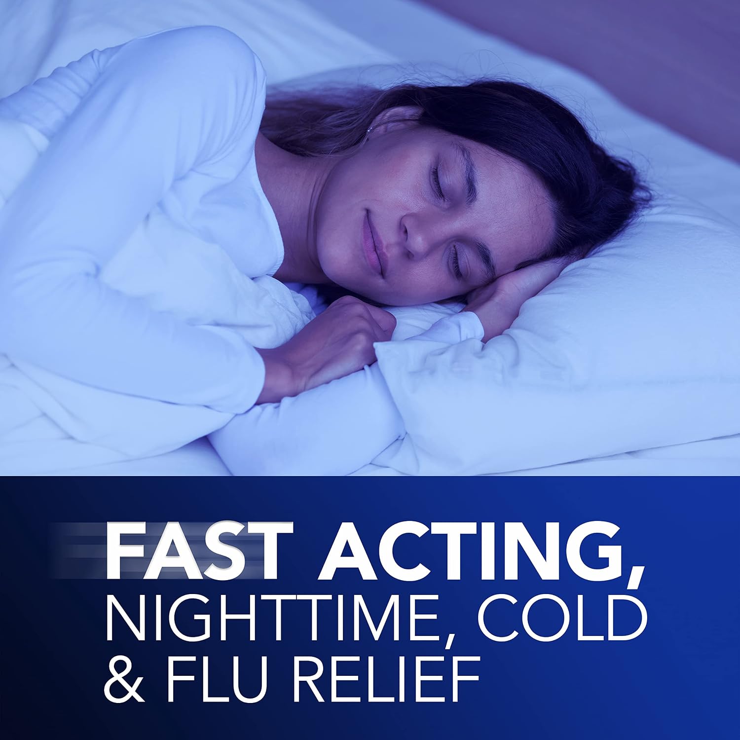 Vicks NyQuil Cold & Flu Relief Over-the-Counter Medicine, Powerful Multi-Symptom Nighttime Relief for Headache, Fever, Sore Throat, Aches, Sneezing, Runny Nose & Cough, 48 LiquiCaps - Image 5