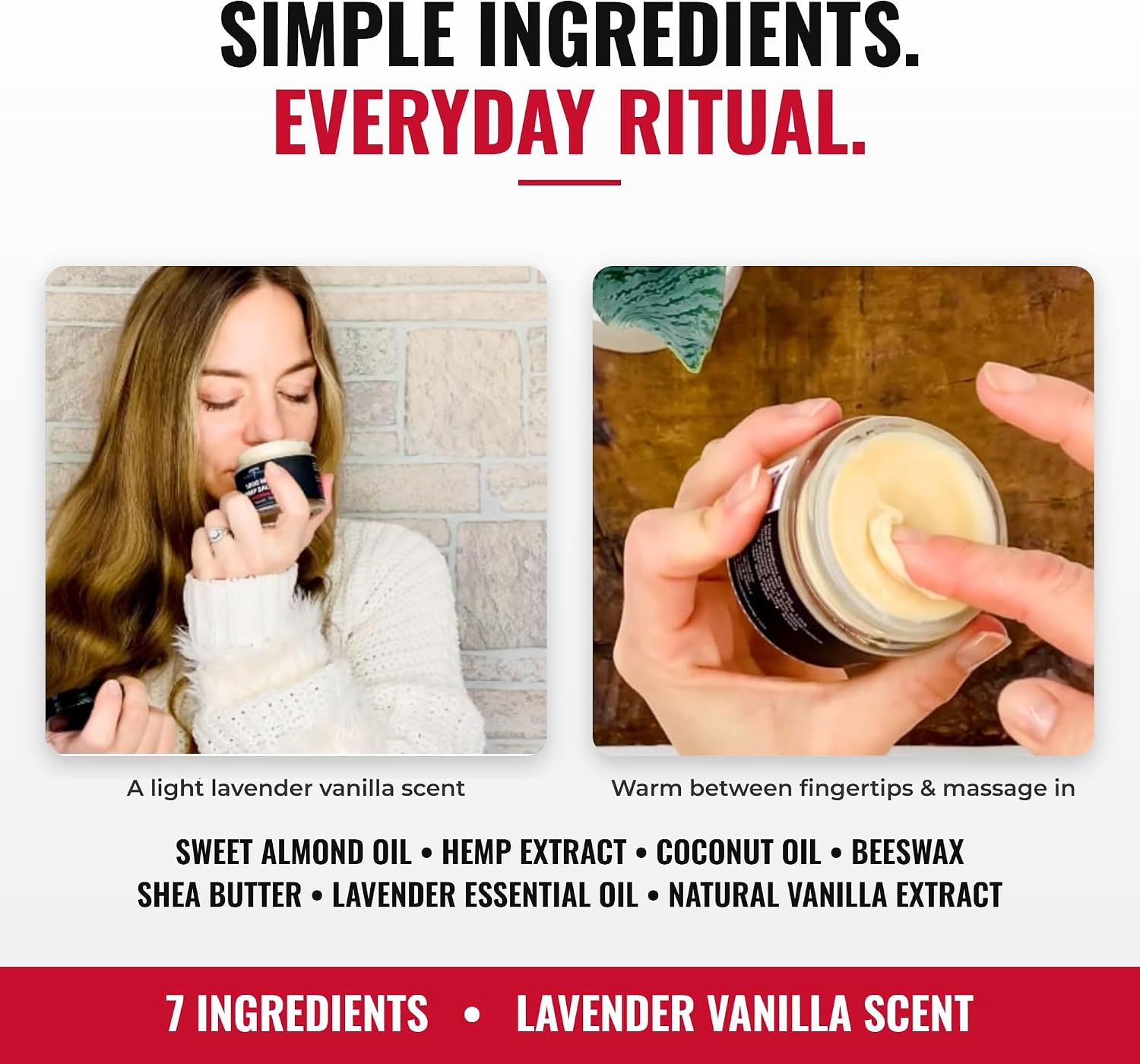 Medical Miracles Hemp Salve 1,000mg, 2 oz Jar – Hemp Extract Balm with Shea Butter, Coconut Oil, Sweet Almond Oil & Beeswax – Lavender Vanilla Scent – Body Massage Balm – Made in USA - Image 4