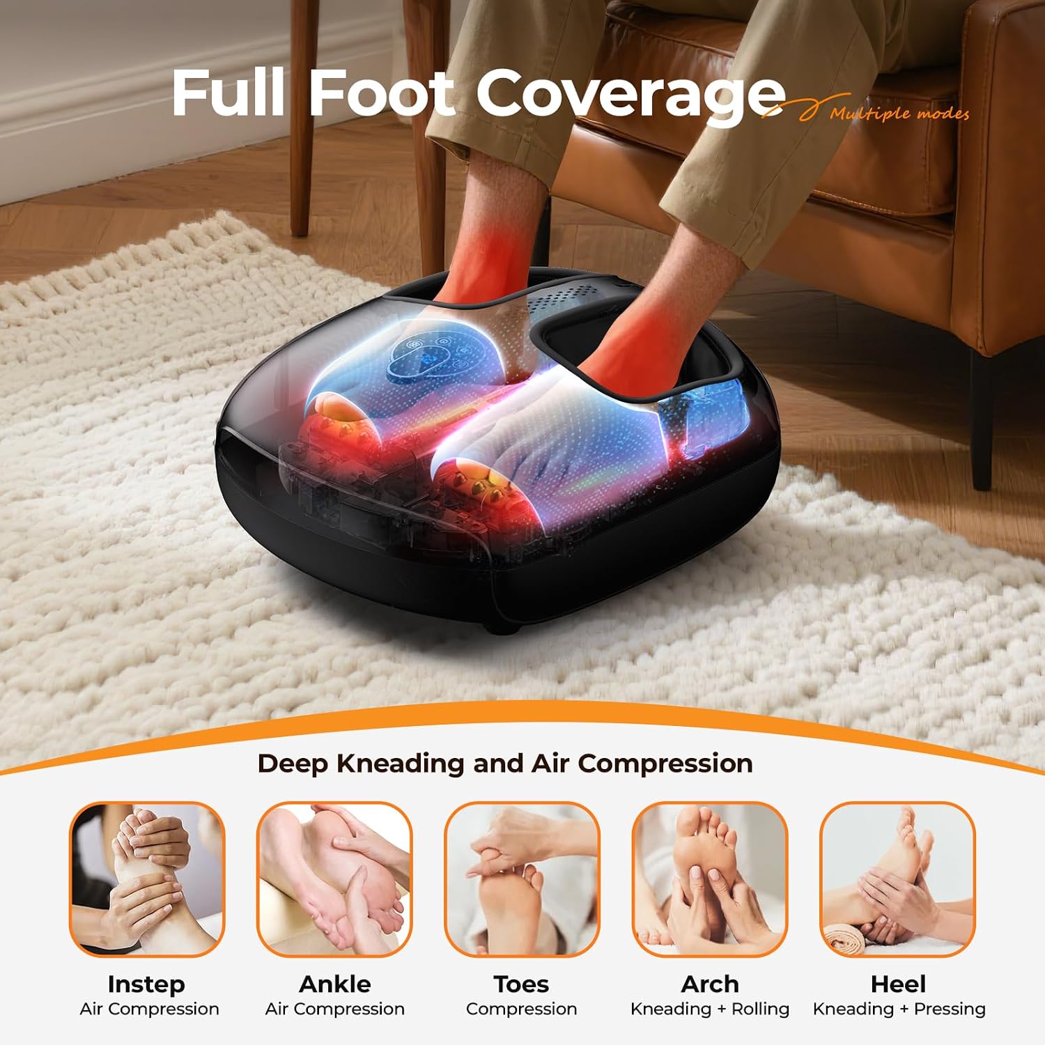 HTM Shiatsu Foot Massager with Heat for Neuropathy & Plantar Fasciitis 2026 - Image 2