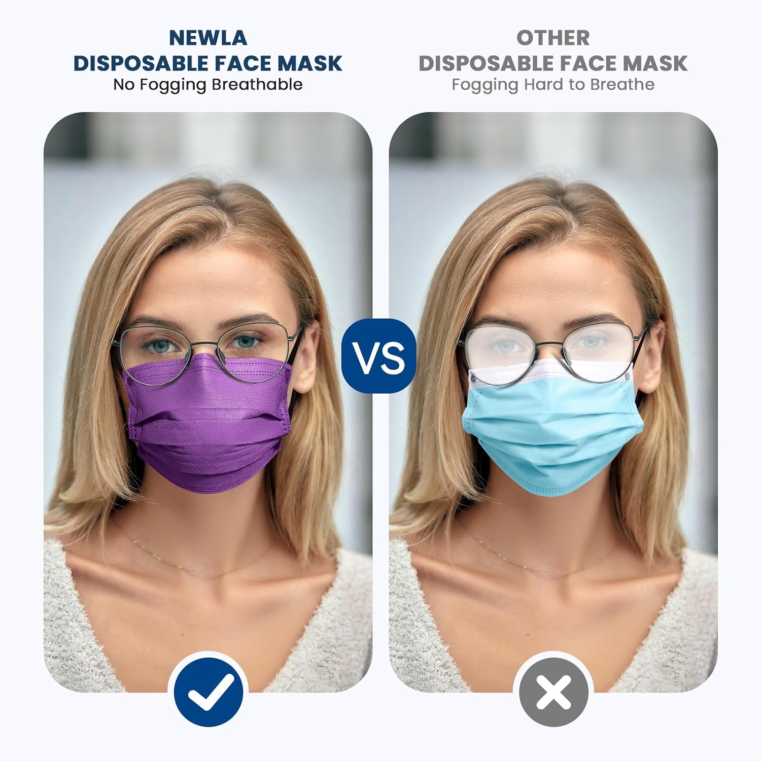 Disposable Face Mask for Adults, 50 Pack, Individually Wrapped, 10 Colors - Image 6