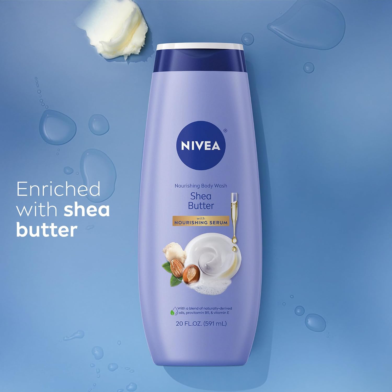NIVEA Nourishing Shea Butter Body Wash, Nourishing Serum, 20 FL OZ - Image 9