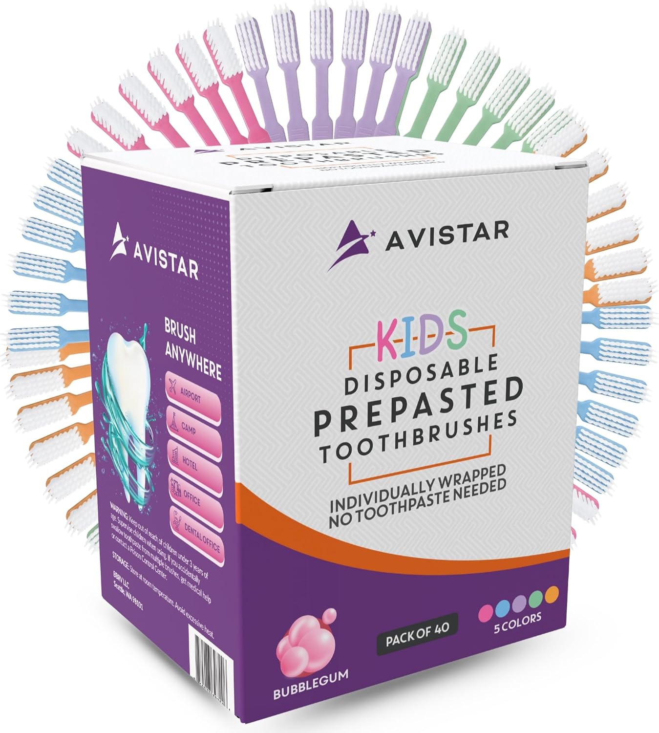 Kids 40 Prepasted Disposable Toothb...