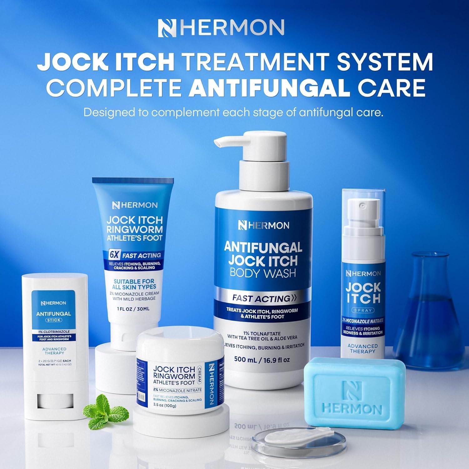 Hermon Jock Itch Antifungal Cream, Ringworm Treatment for Humans, Athlete's Foot Treatment, Ringworm Cream for Humans, Foot & Body Balm, Provides Soothing Relief-2 Pack - Image 7