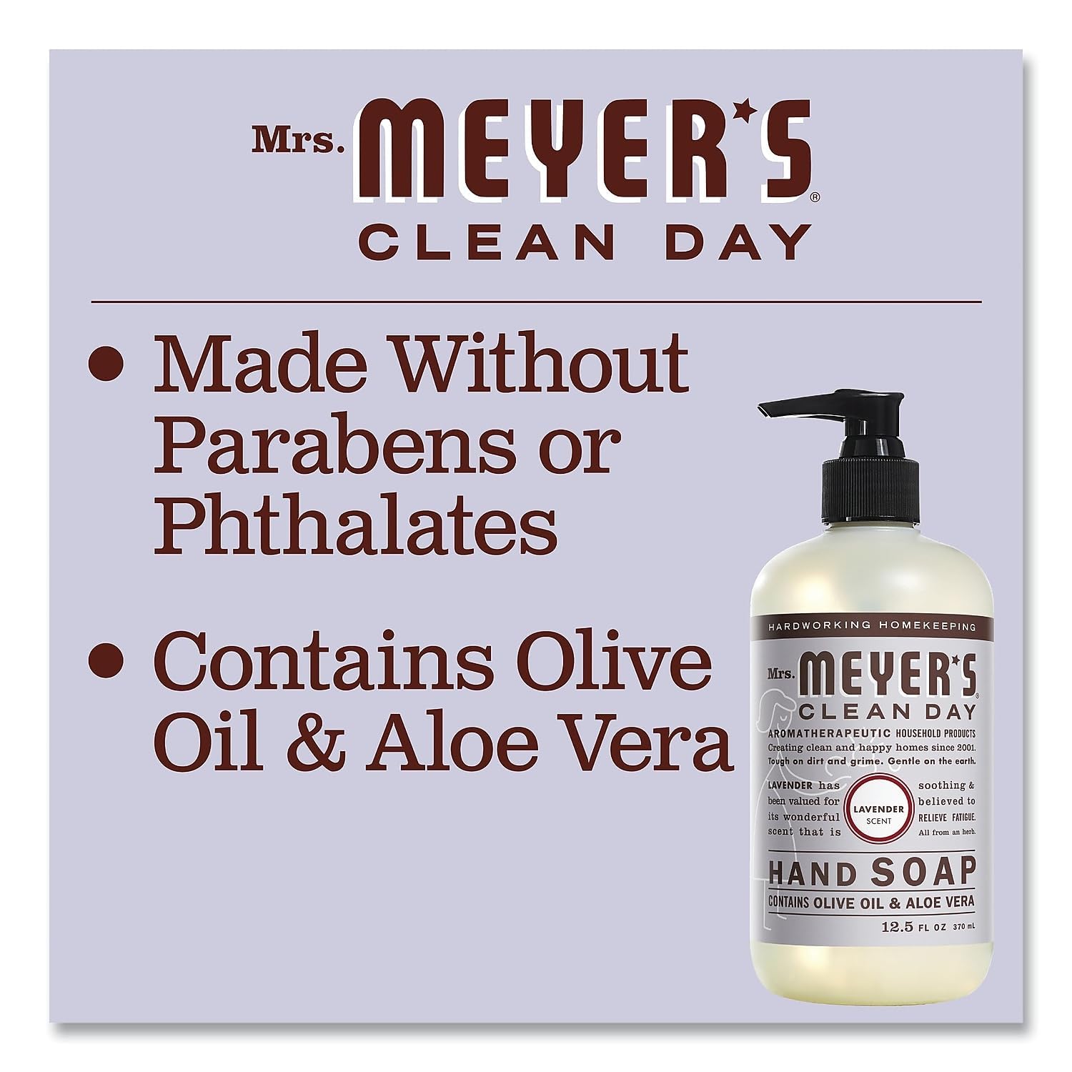 MRS. MEYER'S CLEAN DAY Liquid Hand Soap, Lavender, 12.5 fl oz, 6 Pack - Image 4