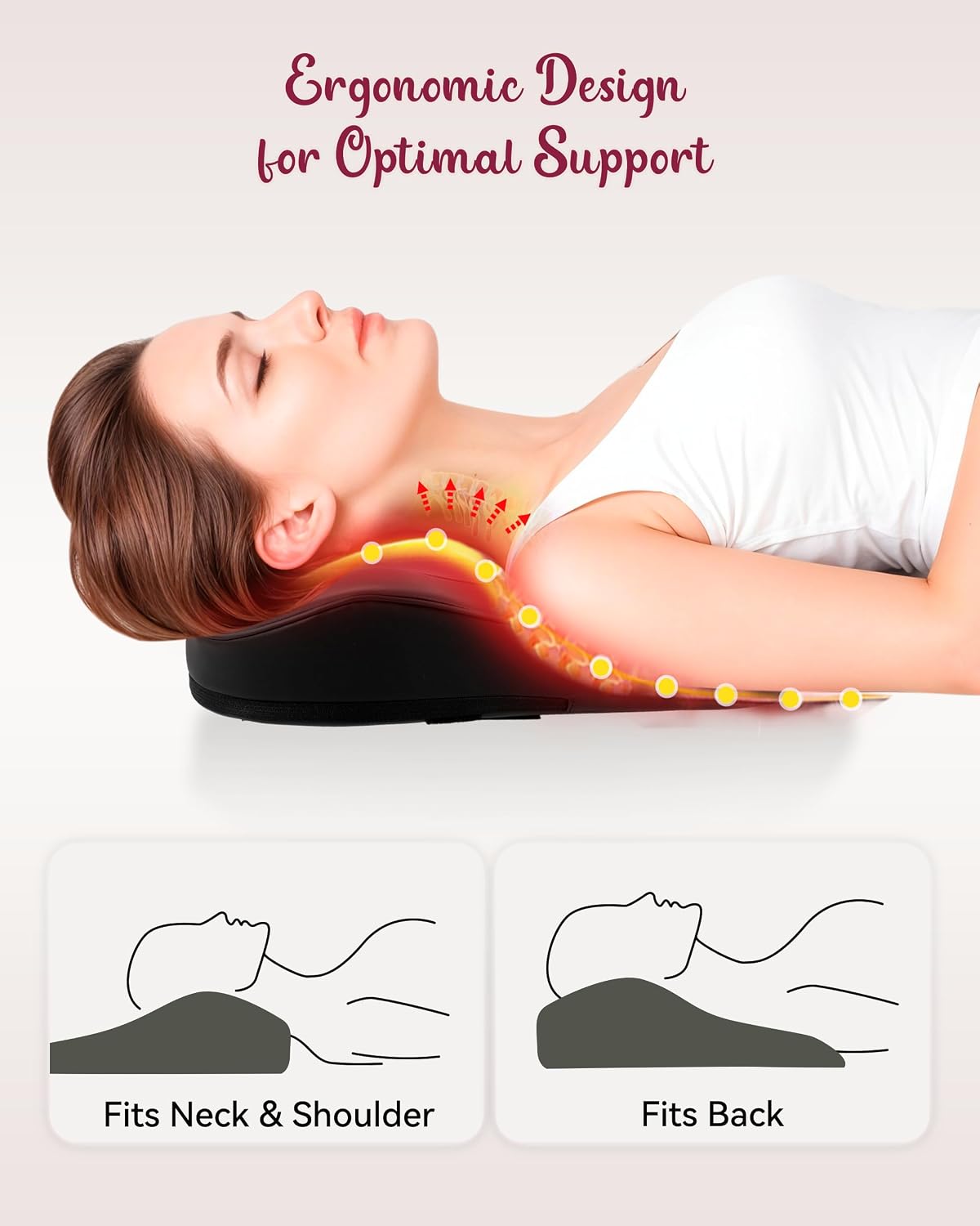 Back Massager for Pain Relief Deep Tissue, Kneading Shiatsu Neck and Back Massager with Heat, Massager for Back and Shoulder Pain, Gifts for Women Men Home Office - Image 5