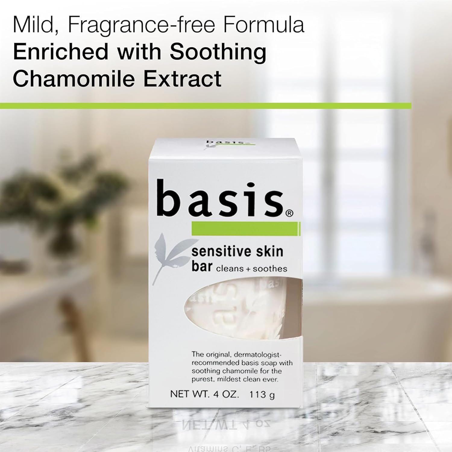 Basis Sensitive Skin Bar Soap for Body, Hands and Face, Multipack, 6 x 4 OZ - Image 2