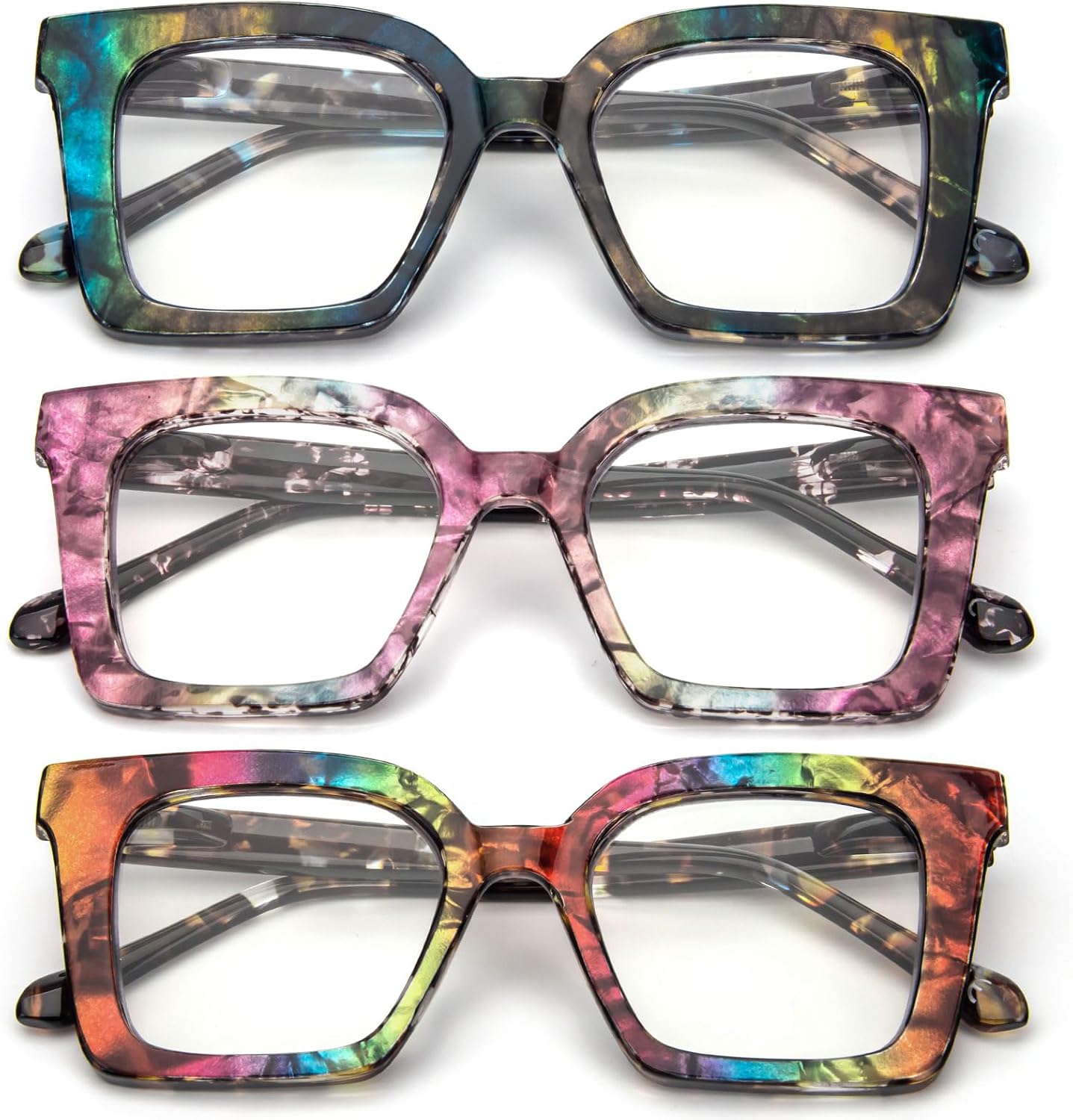 3 Pack Stylish Square Frame Reading...