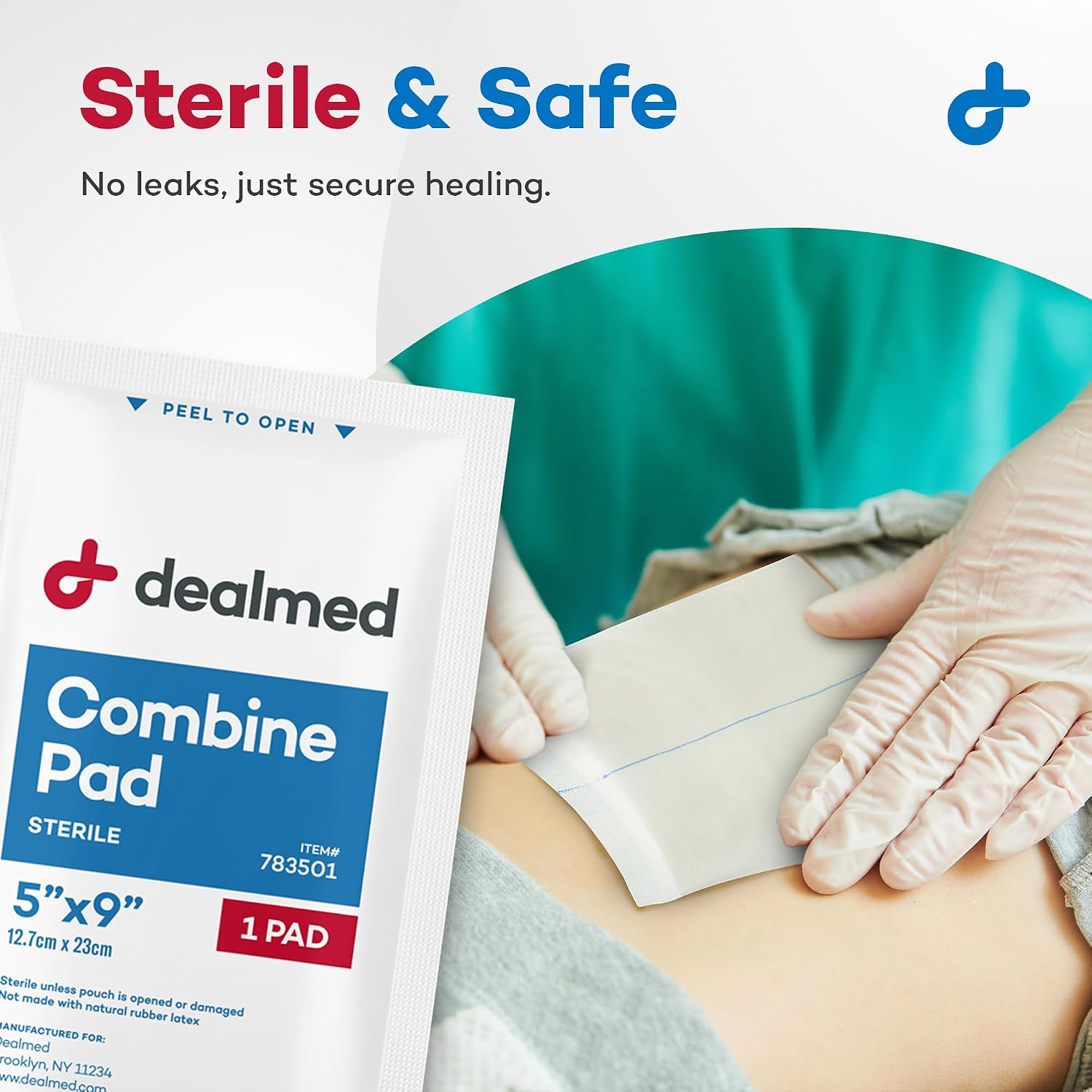 Dealmed Abdominal Combine Pads 5" x 9", Sterile, 20/Box (1 Pack) - Image 5