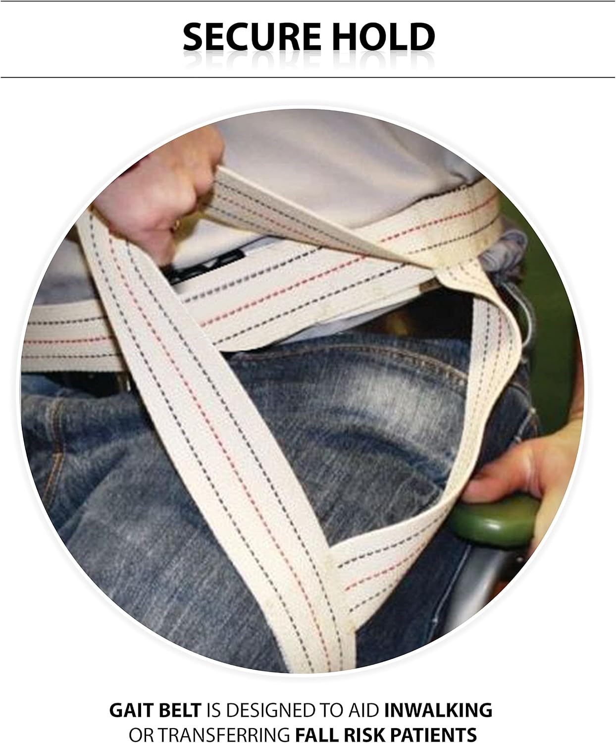 ASA TECHMED 10 Pack Cotton Soft Transfer Gait Belt with Metal Buckle and Belt Loop Holder for Walking, Belt Support Hold - Homecare, Caregiver, Nurse, Therapist 60 Inch, White - Image 7