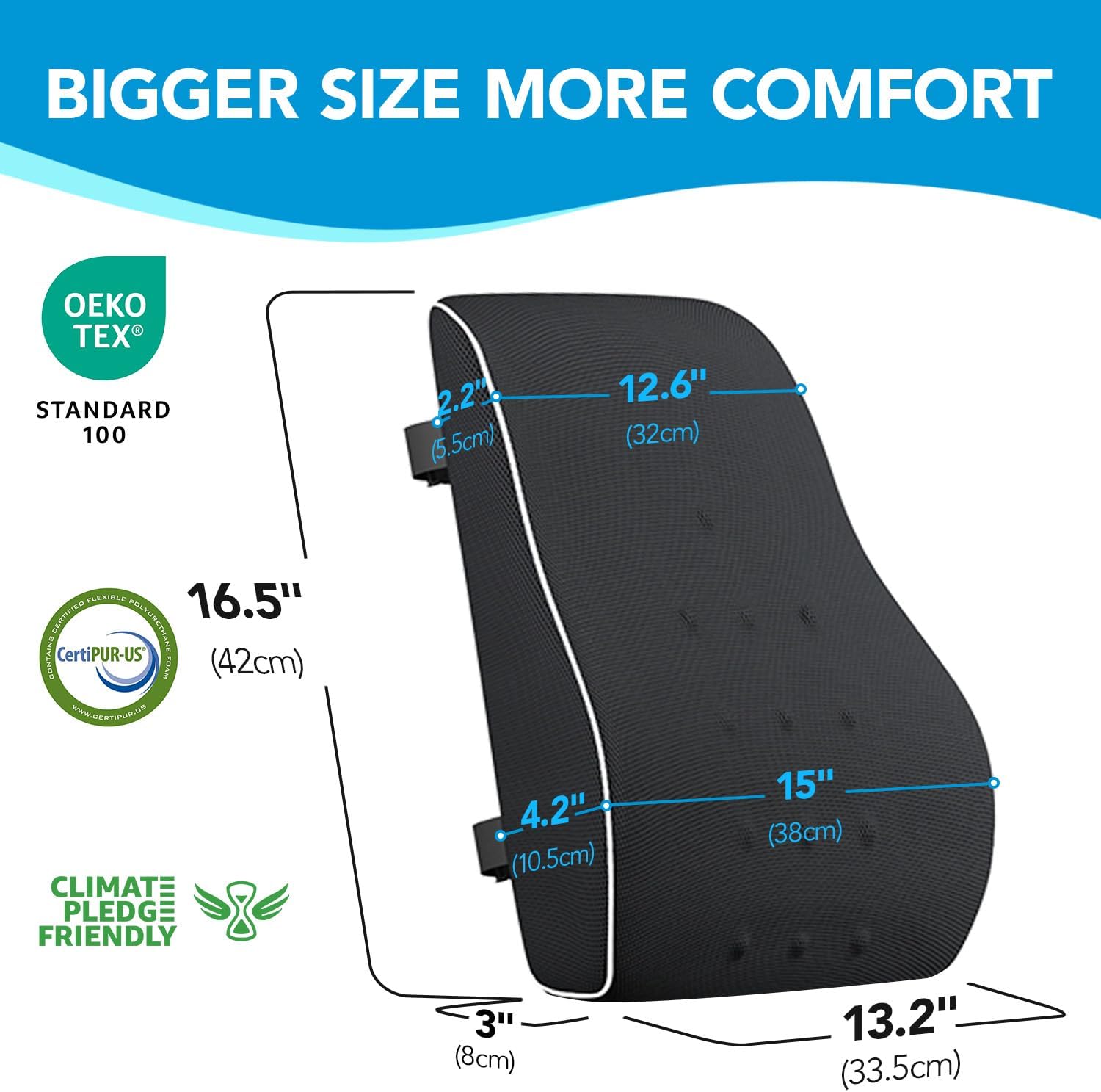 Lumbar Support Pillow for Office Chair, Office Home Essentials,Gifts for Mom,Dad, Back Support Pillow for Car, Chair Cushions,Back Pain Relief Improve Posture,Mesh Cover Double Adjustable Straps - Image 8
