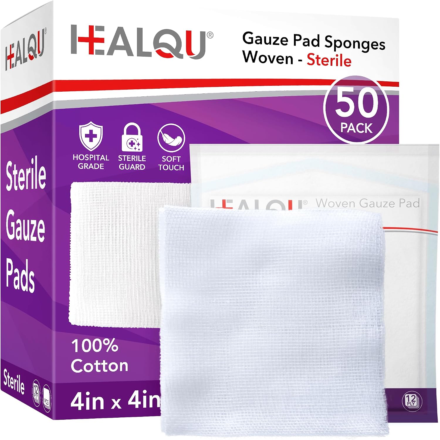 4×4 Large Sterile Gauze Pads &...