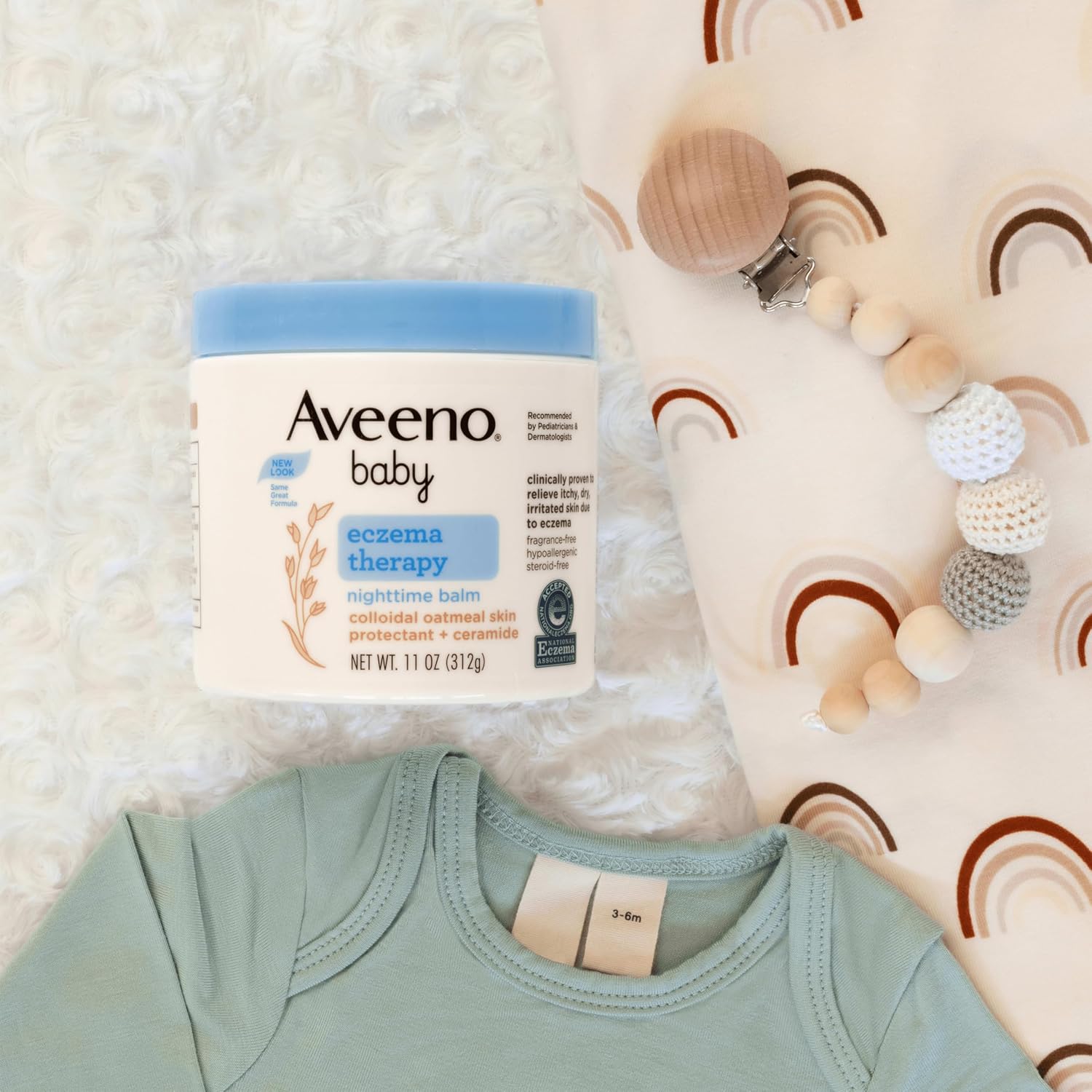 Aveeno Baby Eczema Therapy Nighttime Balm, Fragrance Free, Travel Size, 1oz - Image 4