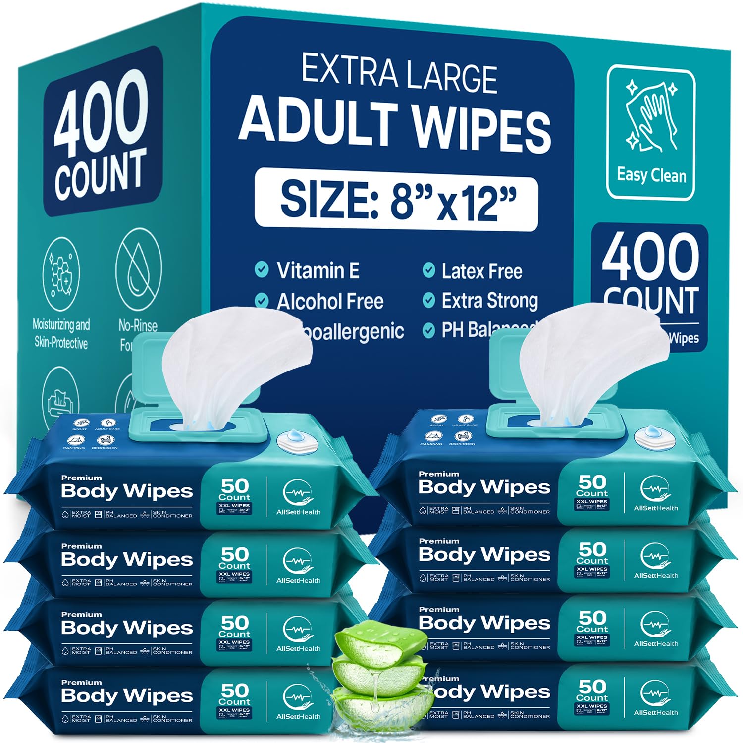 Body Wipes for Adults Bathing No Ri...