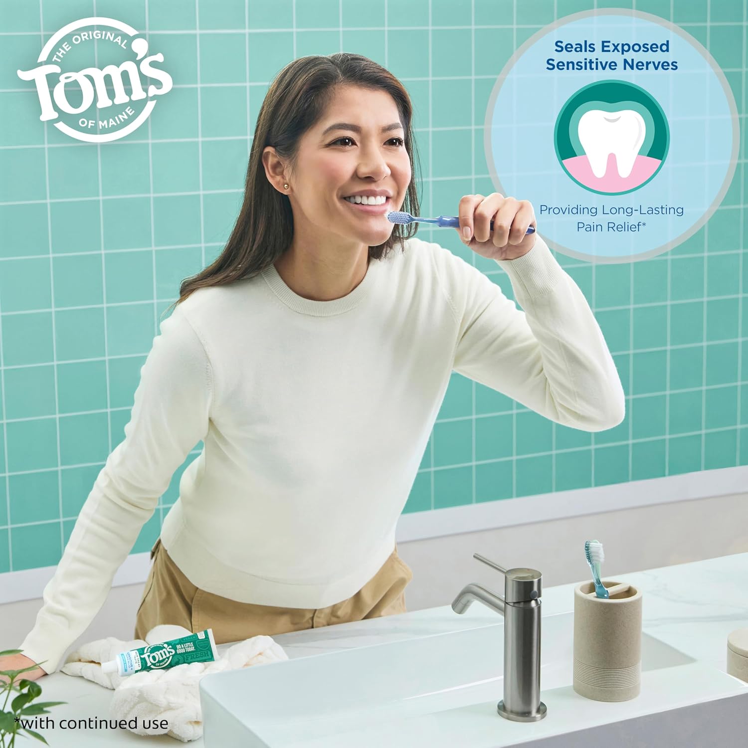 Tom's of Maine Rapid Relief and Sensitive Toothpaste, Gentle Mint, 4.5 oz - Image 3