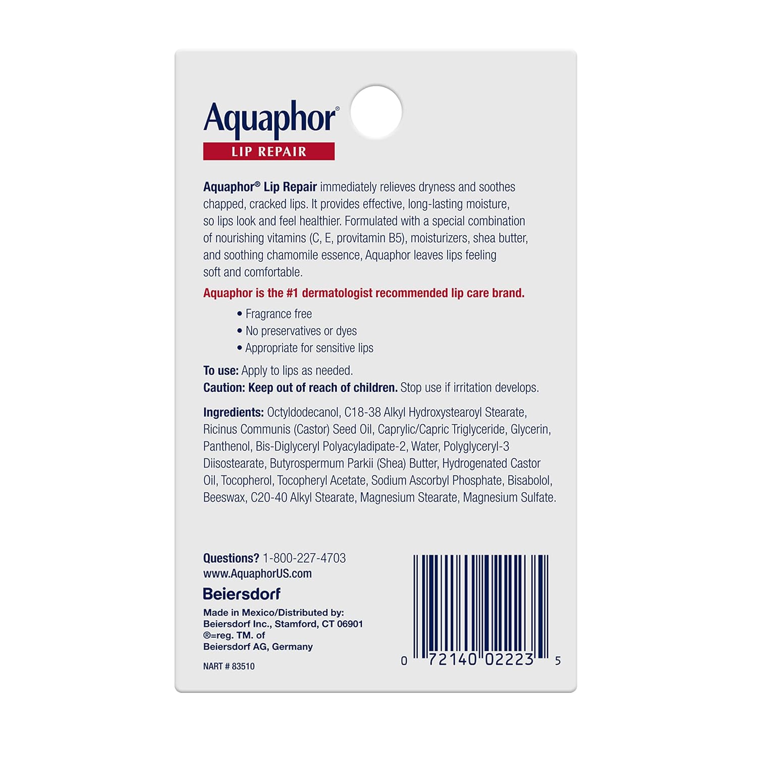 Aquaphor Lip Repair Ointment, Value Pack, 2 x 0.35 FL OZ - Image 9