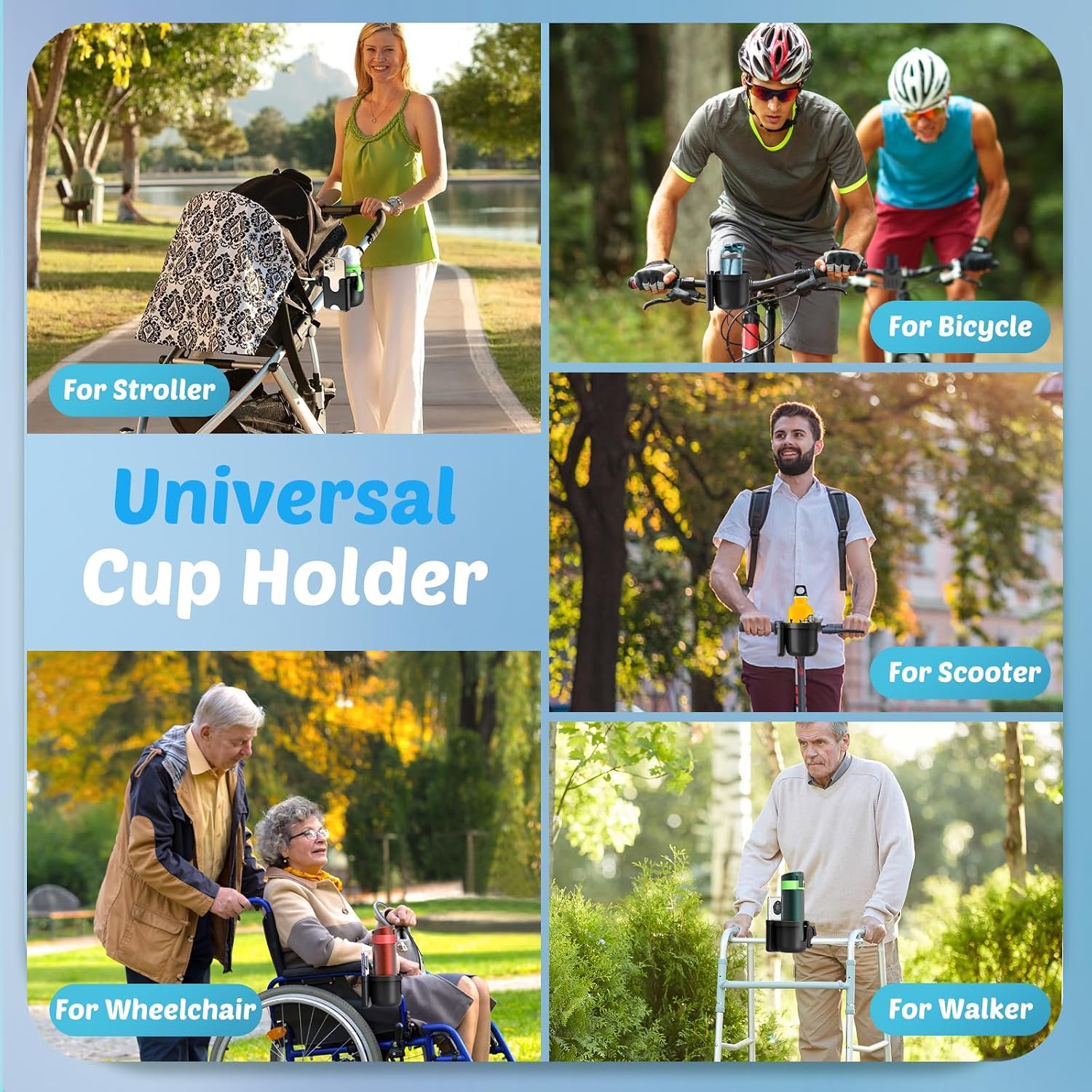 Cup Holder for Walker: Stroller Cup Holder Attachment with Phone Holder - Image 2