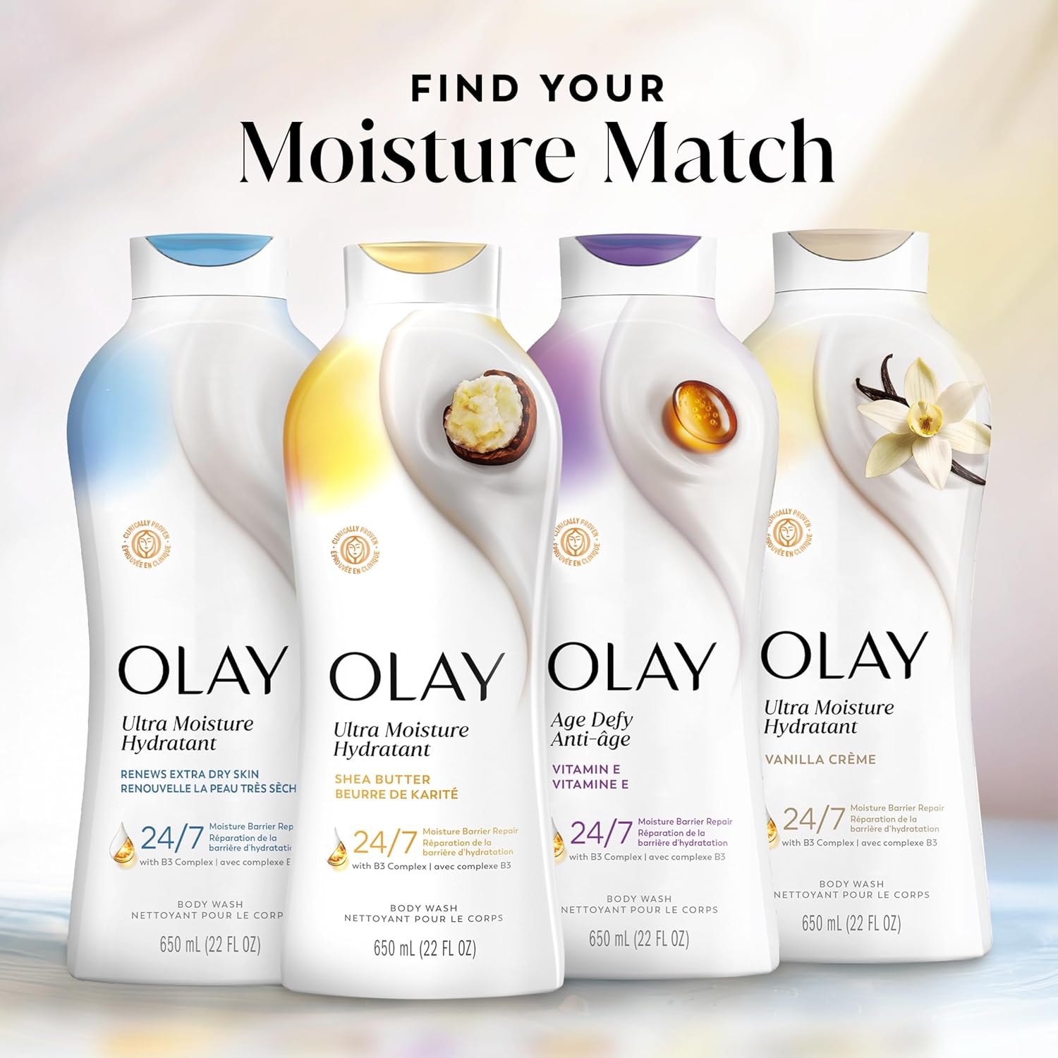 Olay Body Wash for Women, Ultra Moisture, 24hr Moisturizing, Hydrating & Refreshing, B3 Vitamin Complex, Free of Parabens & Phthalates, For All Skin Types, Shea Butter Scent, 22 fl oz - Image 11